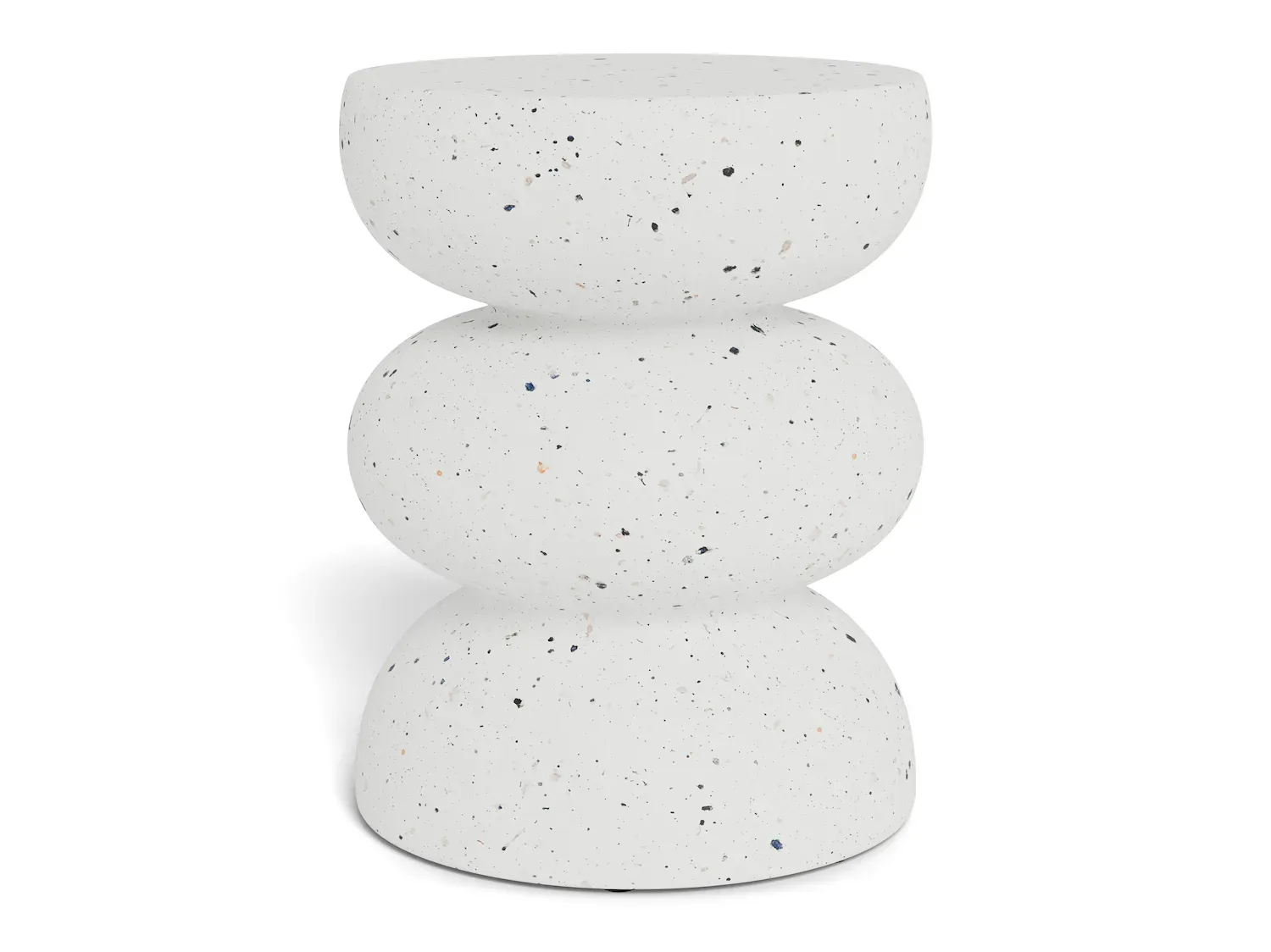 Stolik boczny INCA 36 cm efekt lastryko biały mat Stolik boczny INCA 36 cm efekt lastryko biały mat