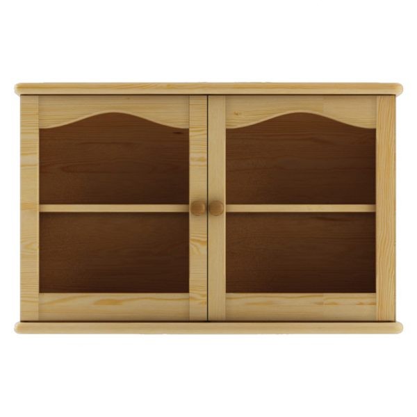 KW105 kredens/witryna/biblioteczka S90 W60 G30 sosna grey DREWMAX