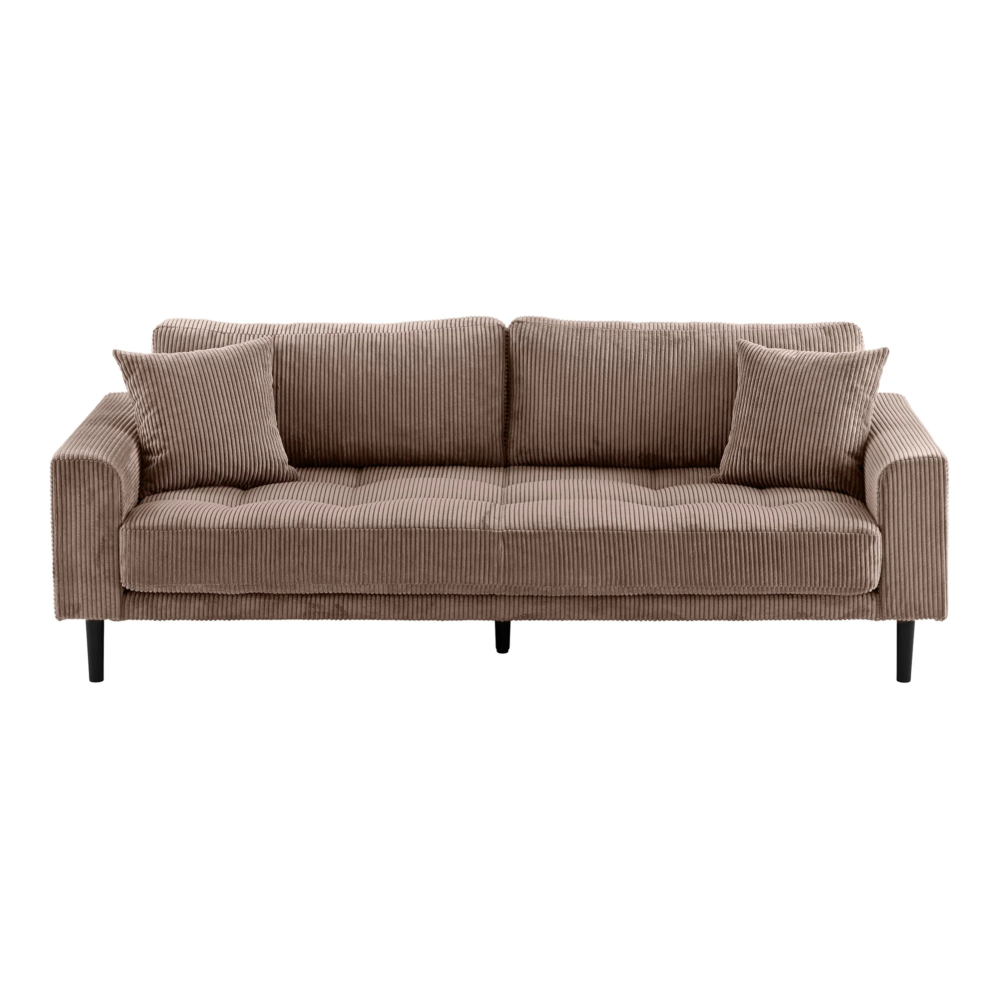 Sofa 3-osobowa LIDO 210 cm sztruksowa brązowa