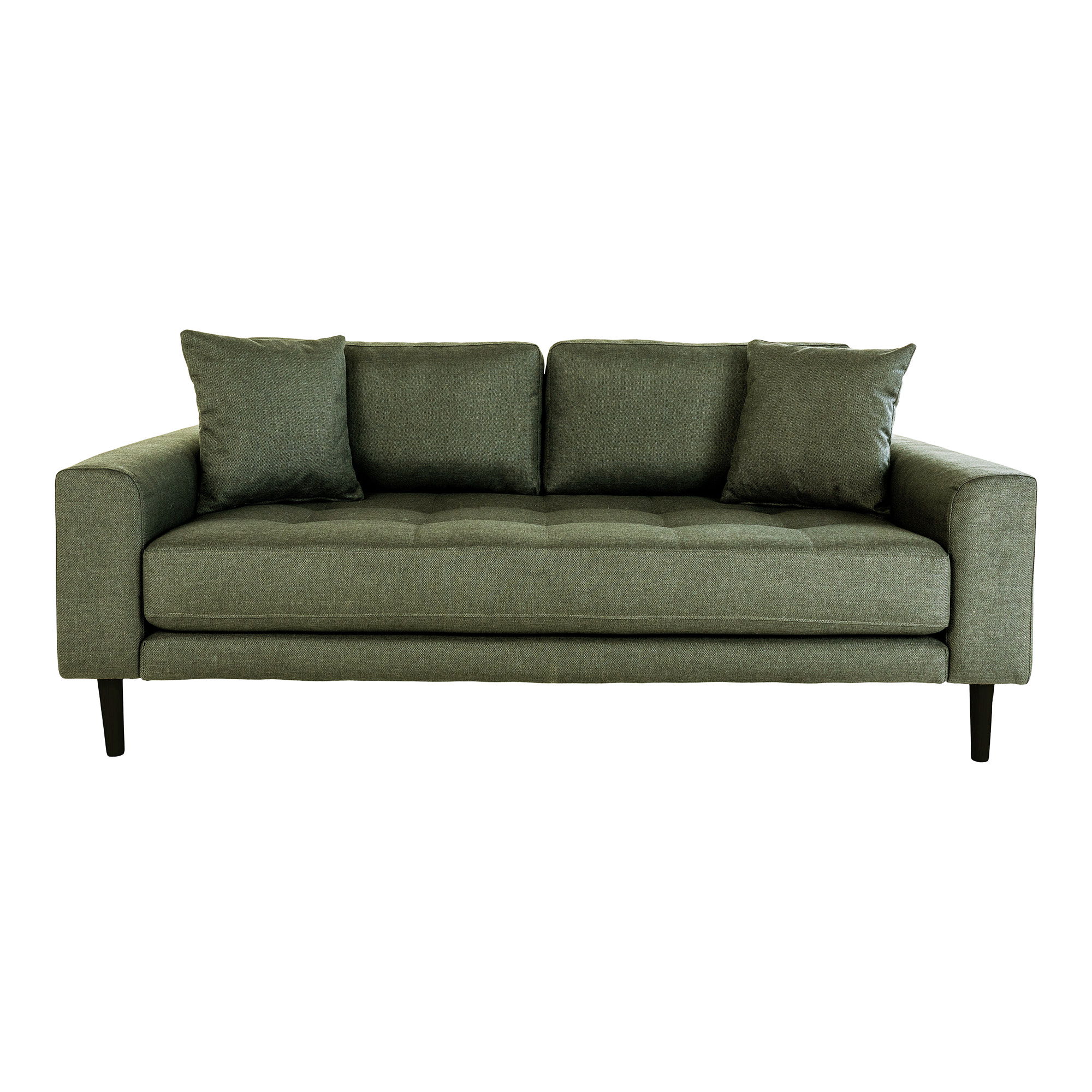 Sofa wypoczynkowa 2,5-osobowa LIDO oliwkowa, czarne nóżki