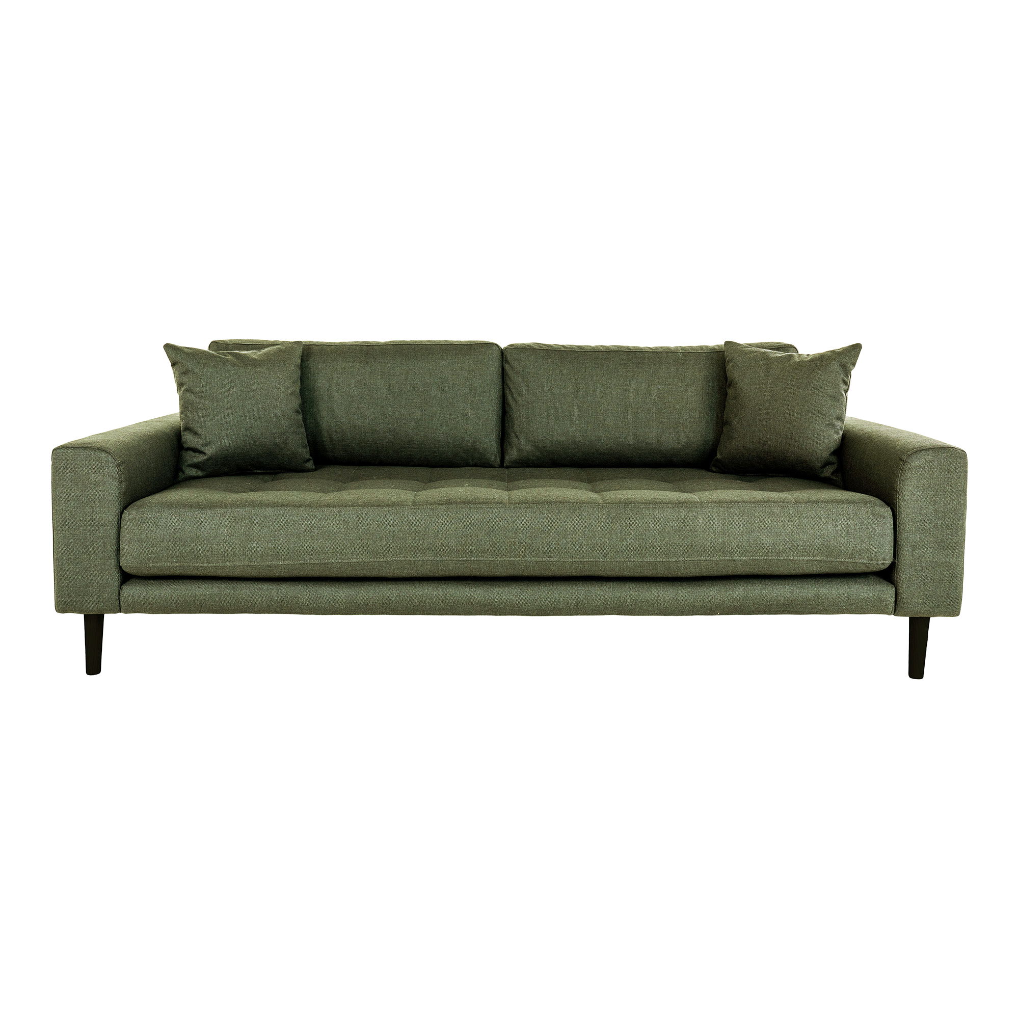 Sofa wypoczynkowa 3-osobowa LIDO oliwkowa, czarne nóżki