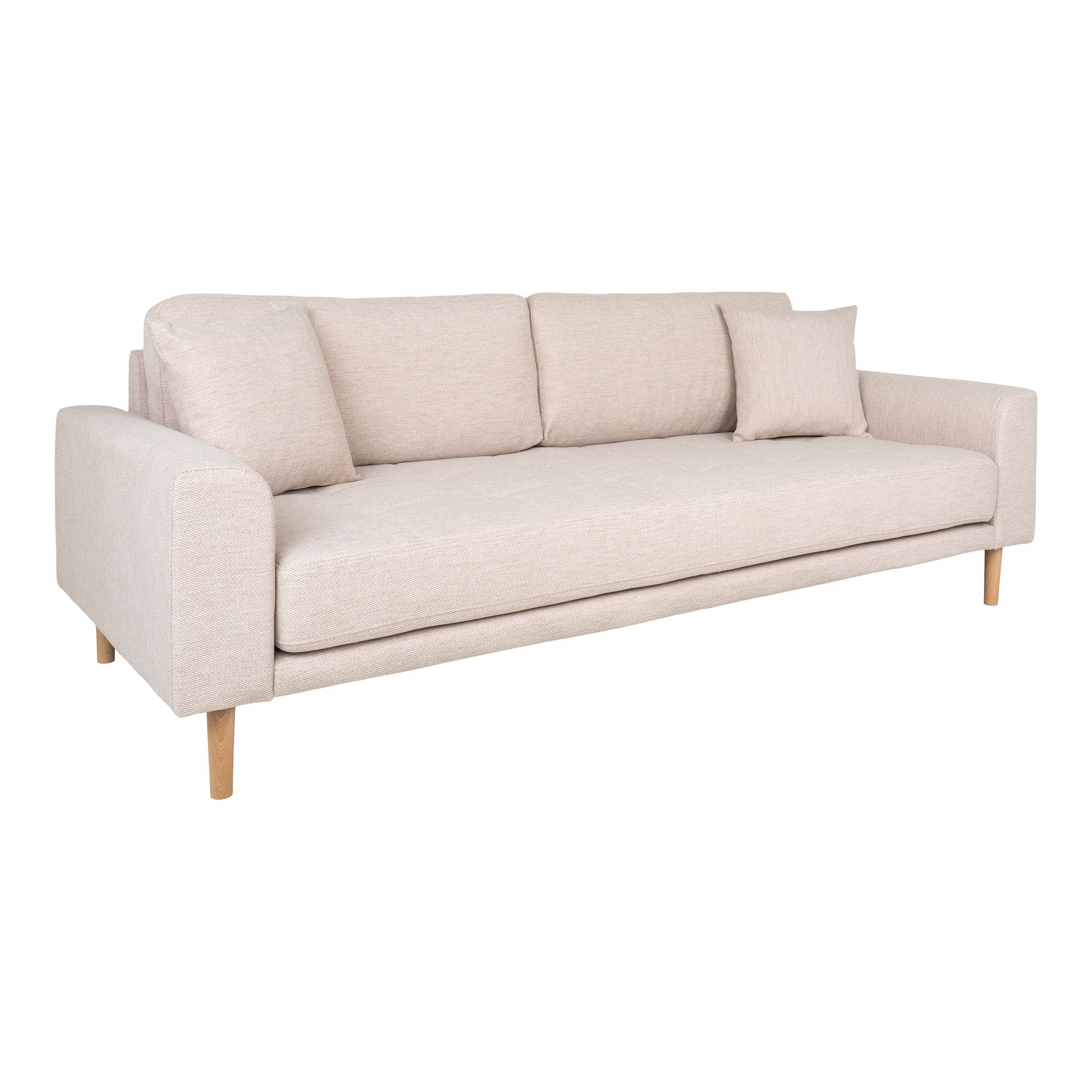 Sofa wypoczynkowa 3-osobowa LIDO piaskowa, naturalne nóżki
