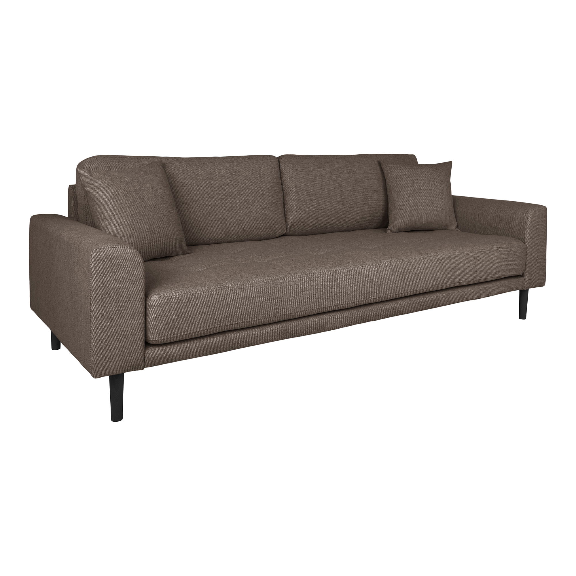 Sofa wypoczynkowa 3-osobowa LIDO brązowa, czarne nóżki