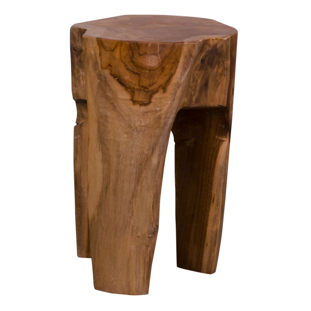 Taboret z drewna tekowego ROSE na 3 nogach fi26 - naturalny Taboret z drewna tekowego ROSE na 3 nogach fi26 - naturalny