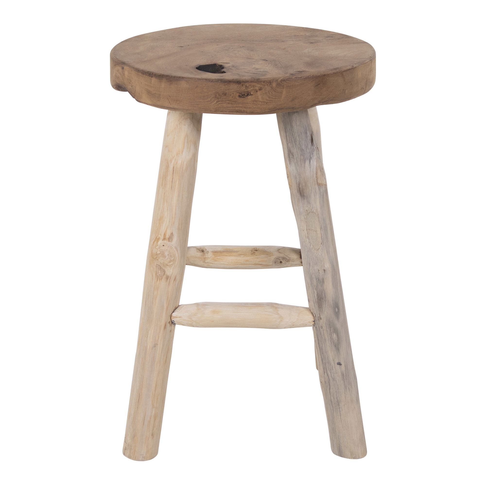Taboret z drewna tekowego BADIA fi30- naturalny