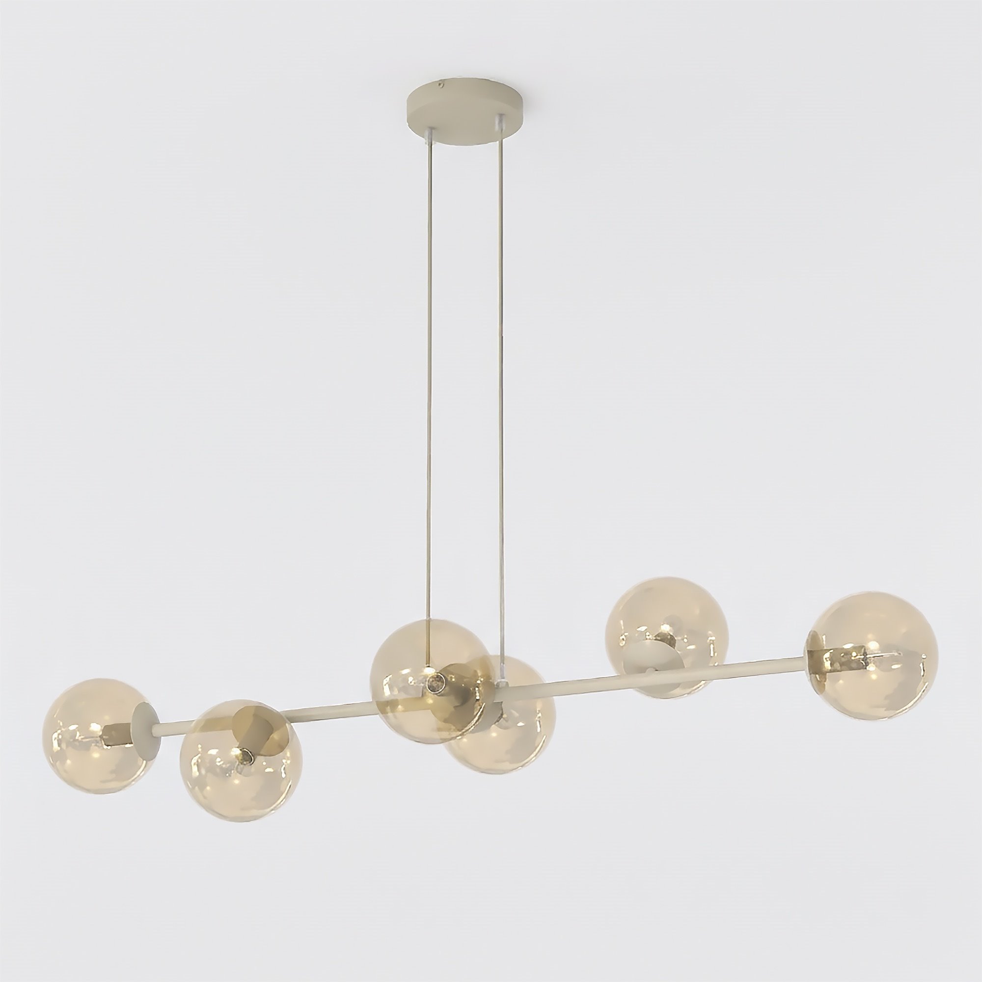 Lampa wisząca MAGNUS 6 MOKKA AMBER beżowy miodowy