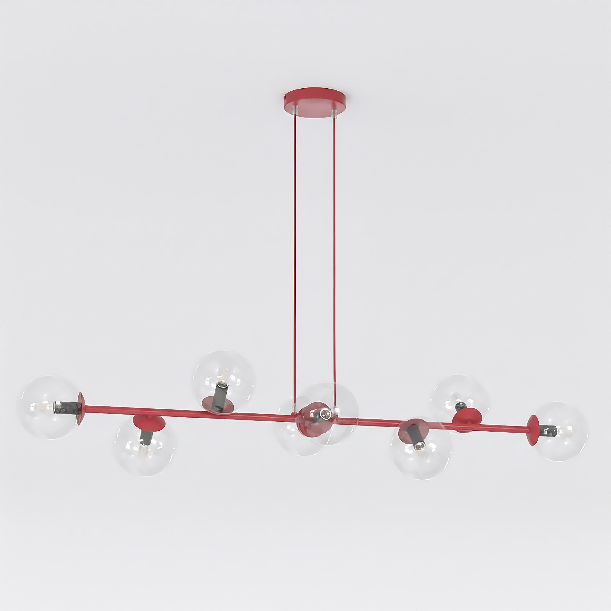 Lampa wisząca MAGNUS 8 BURGUNDY TRANSPARENT burgundowy miodowy