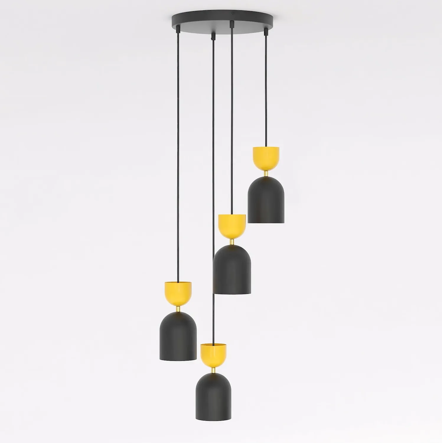Lampa wisząca GAUDI 4PREM czarny pomarańczowy Lampa wisząca GAUDI 4PREM czarny pomarańczowy