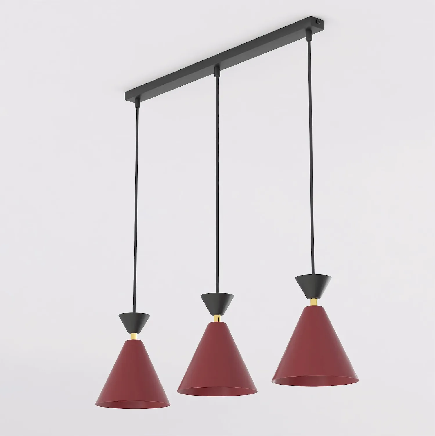 Lampa wisząca KLEVER 3 burgund czarny Lampa wisząca KLEVER 3 burgund czarny