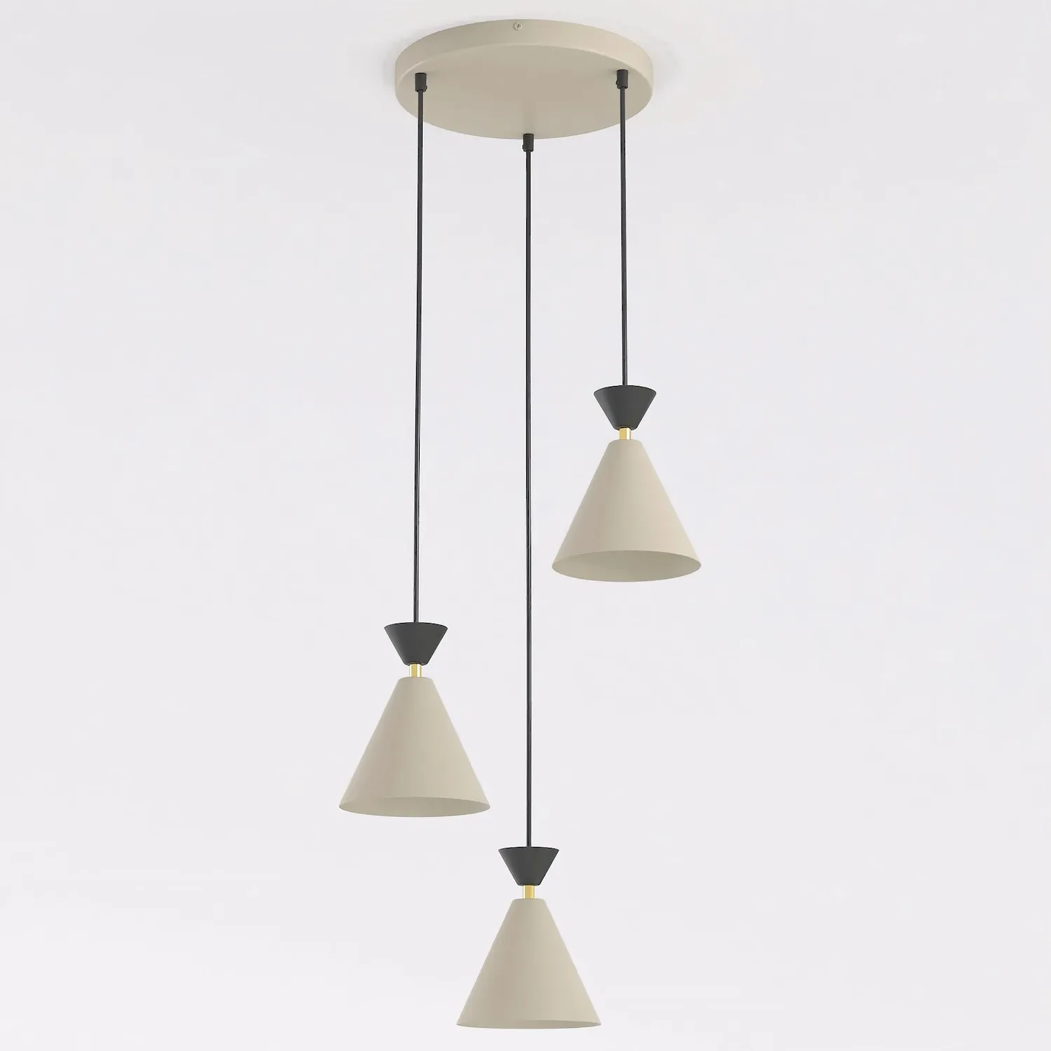 Lampa wisząca KLEVER 3 PREM mokka czarny