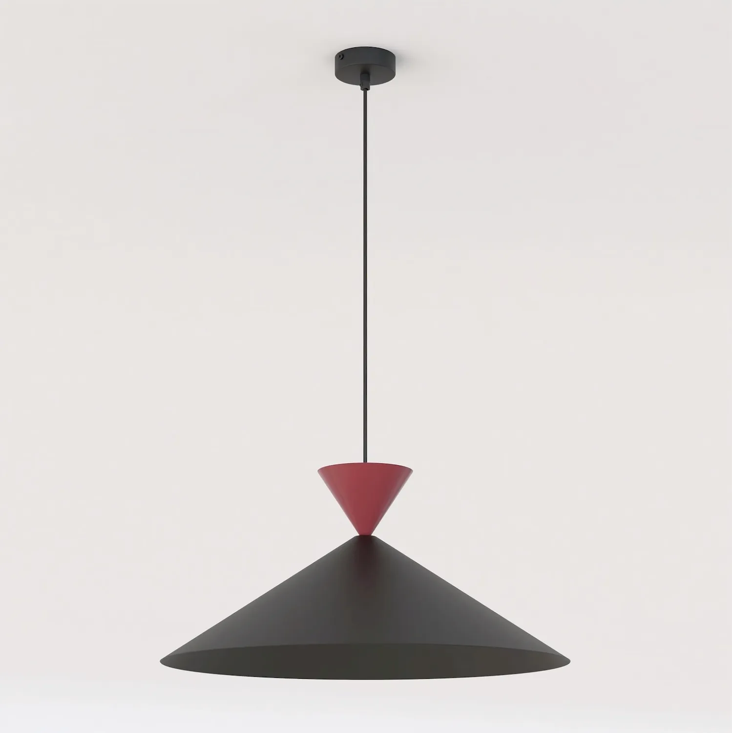 Lampa wisząca metalowa RALF 50 cm czarny burgund