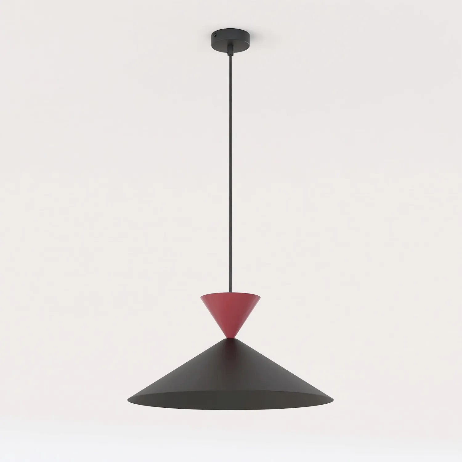 Lampa wisząca metalowa RALF 40 cm czarny burgund