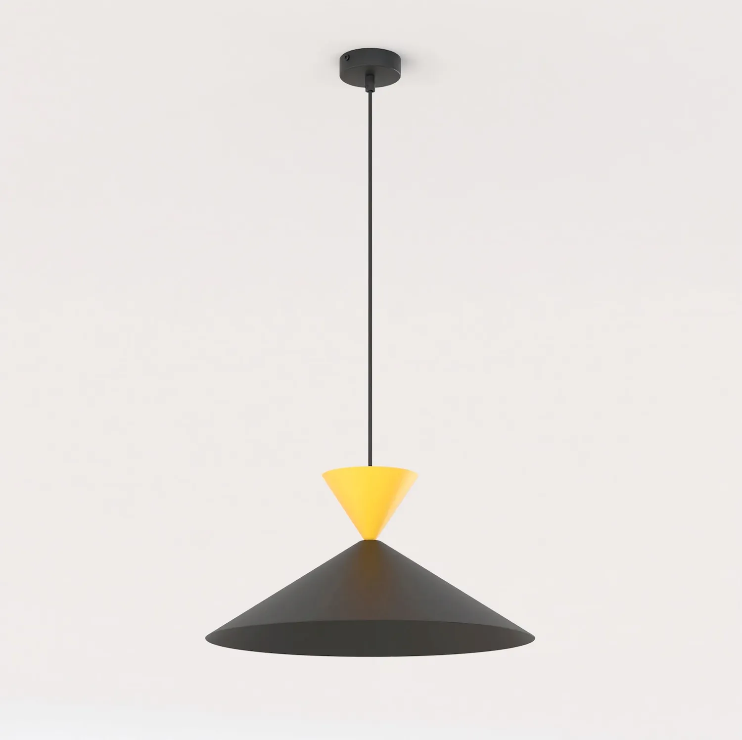 Lampa wisząca metalowa RALF 40 cm czarny pomarańczowy