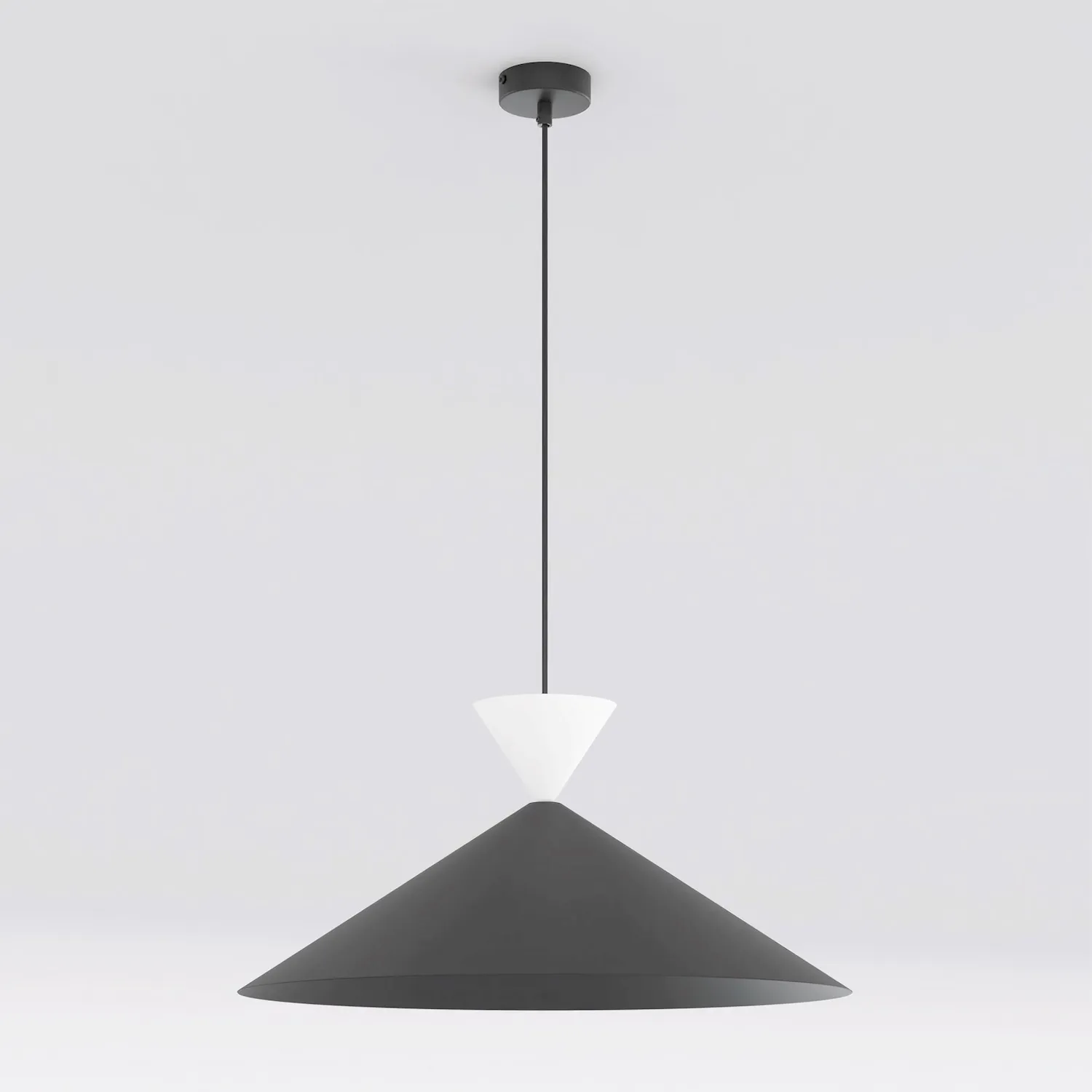 Lampa wisząca metalowa RALF 50 cm czarny biały