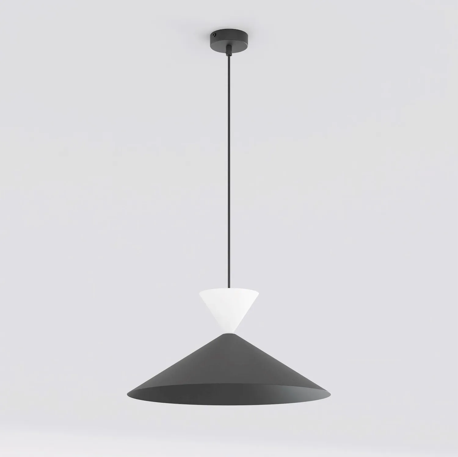 Lampa wisząca metalowa RALF 40 cm czarny biały