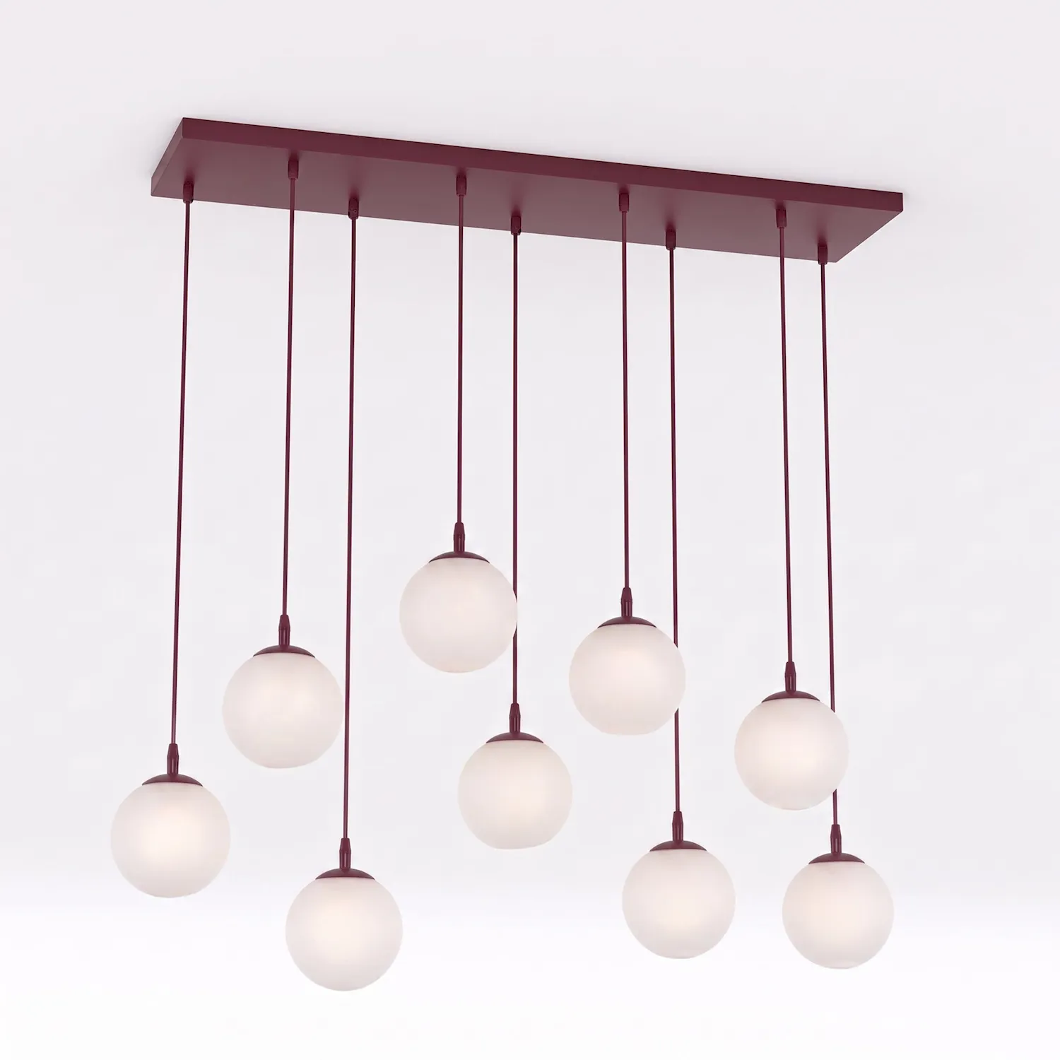 Lampa wisząca COSMO 9 burgund biały