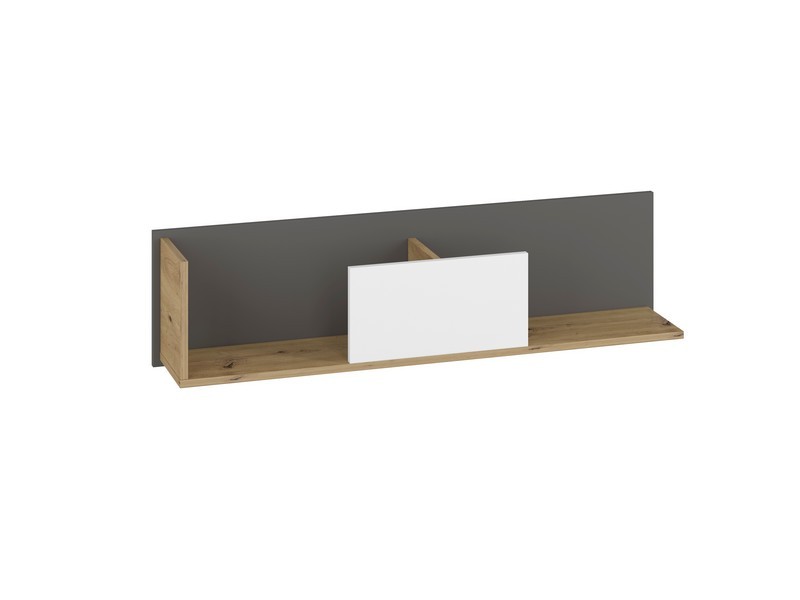 Półka wisząca z przegrodą FINI 10 biały, antracyt, dąb artisan 116 cm Półka wisząca z przegrodą FINI 10 biały, antracyt, dąb artisan 116 cm