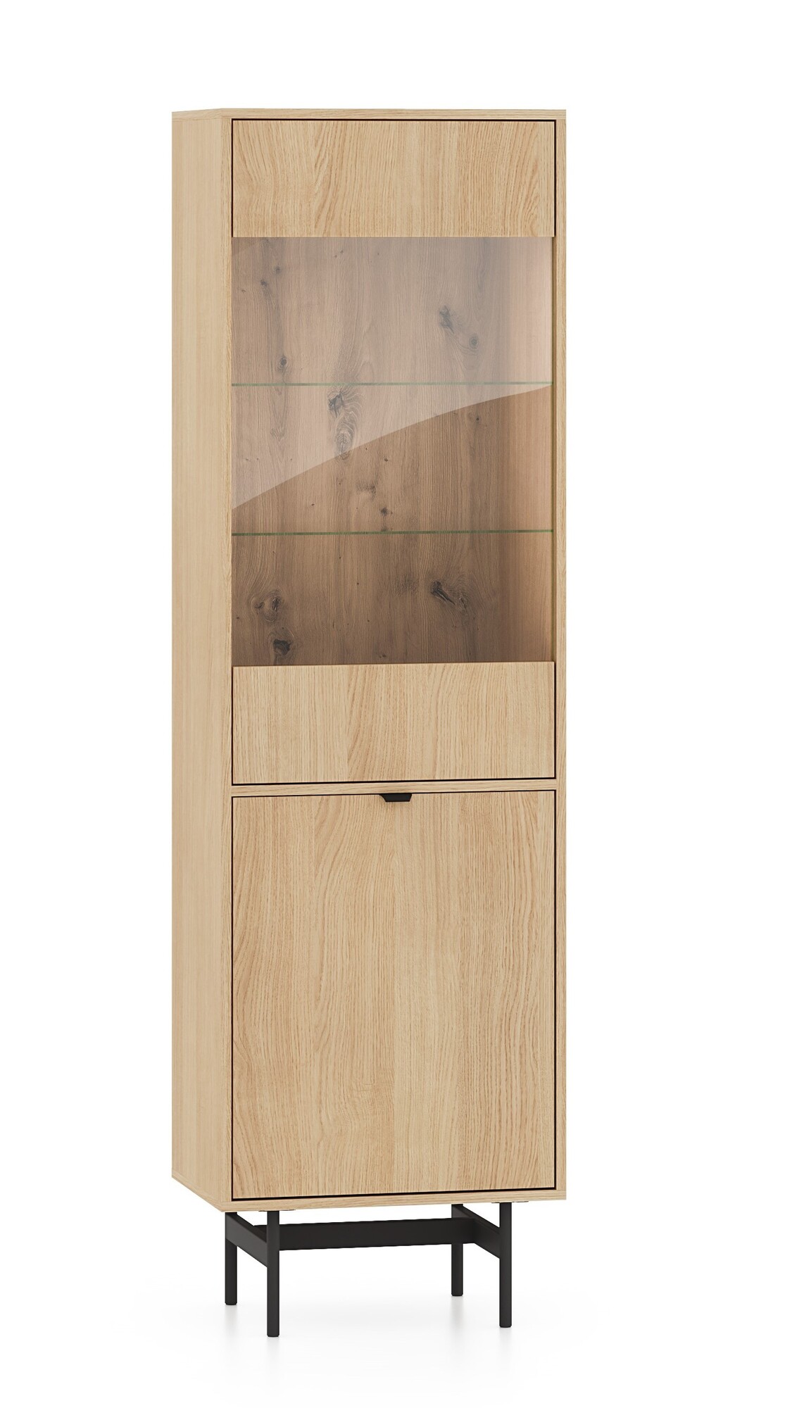 Witryna 2-drzwiowa z półkami 54 cm REYNOS 02 dąb mavelie Witryna 2-drzwiowa z półkami 54 cm REYNOS 02 dąb mavelie