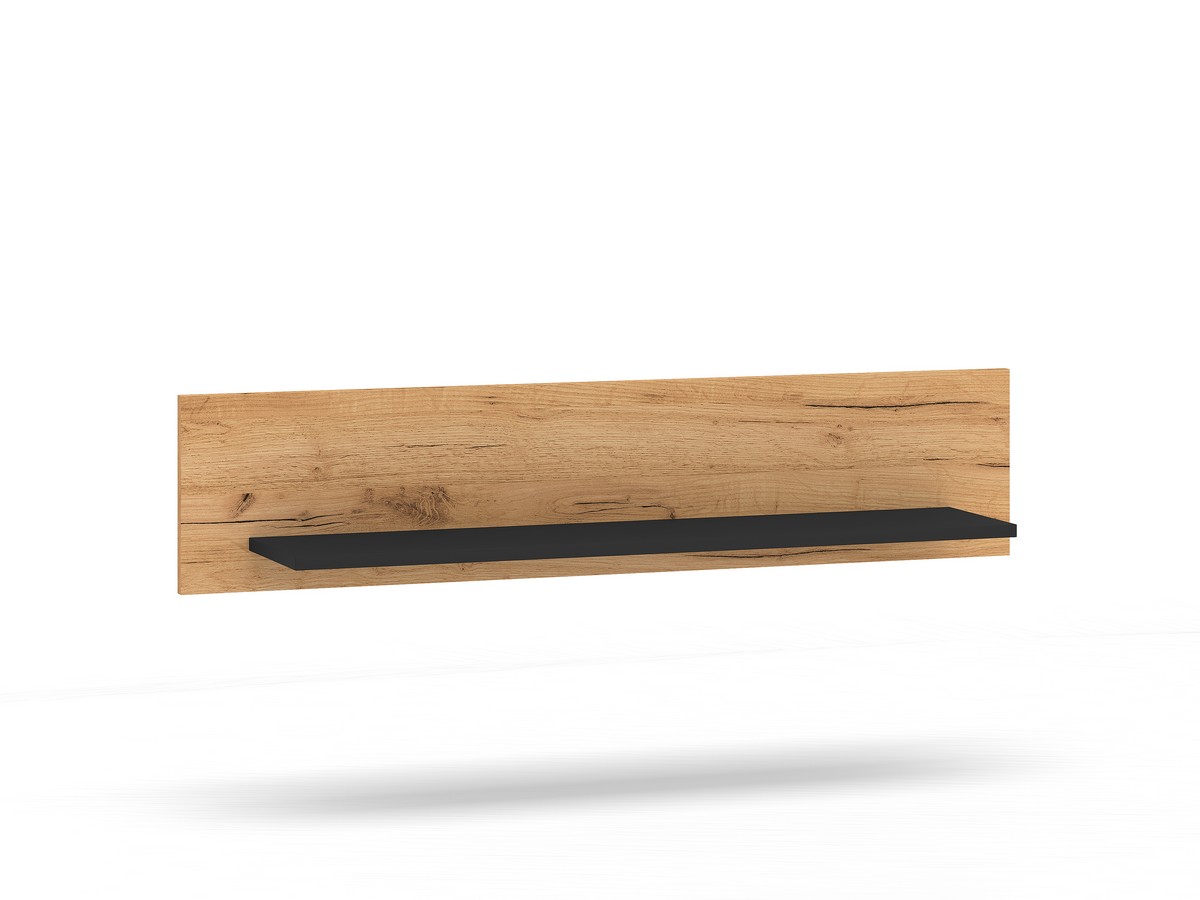 Półka ścienna URSO 12 craft złoty-czarny 111 cm