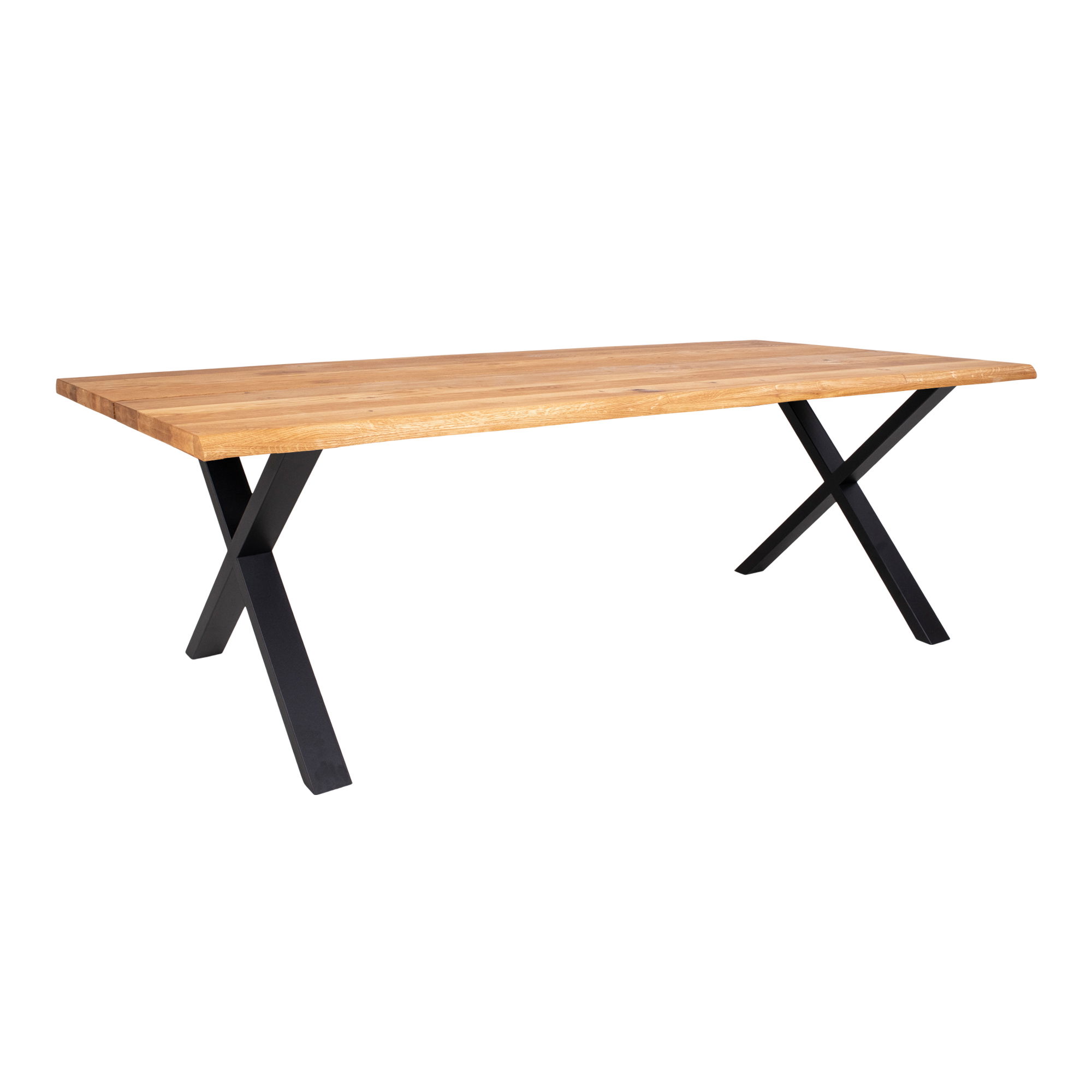 Stół do jadalni TOULON z falistym brzegiem 95x240 cm - dąb olejowany, czarny Stół do jadalni TOULON z falistym brzegiem 95x240 cm - dąb olejowany, czarny