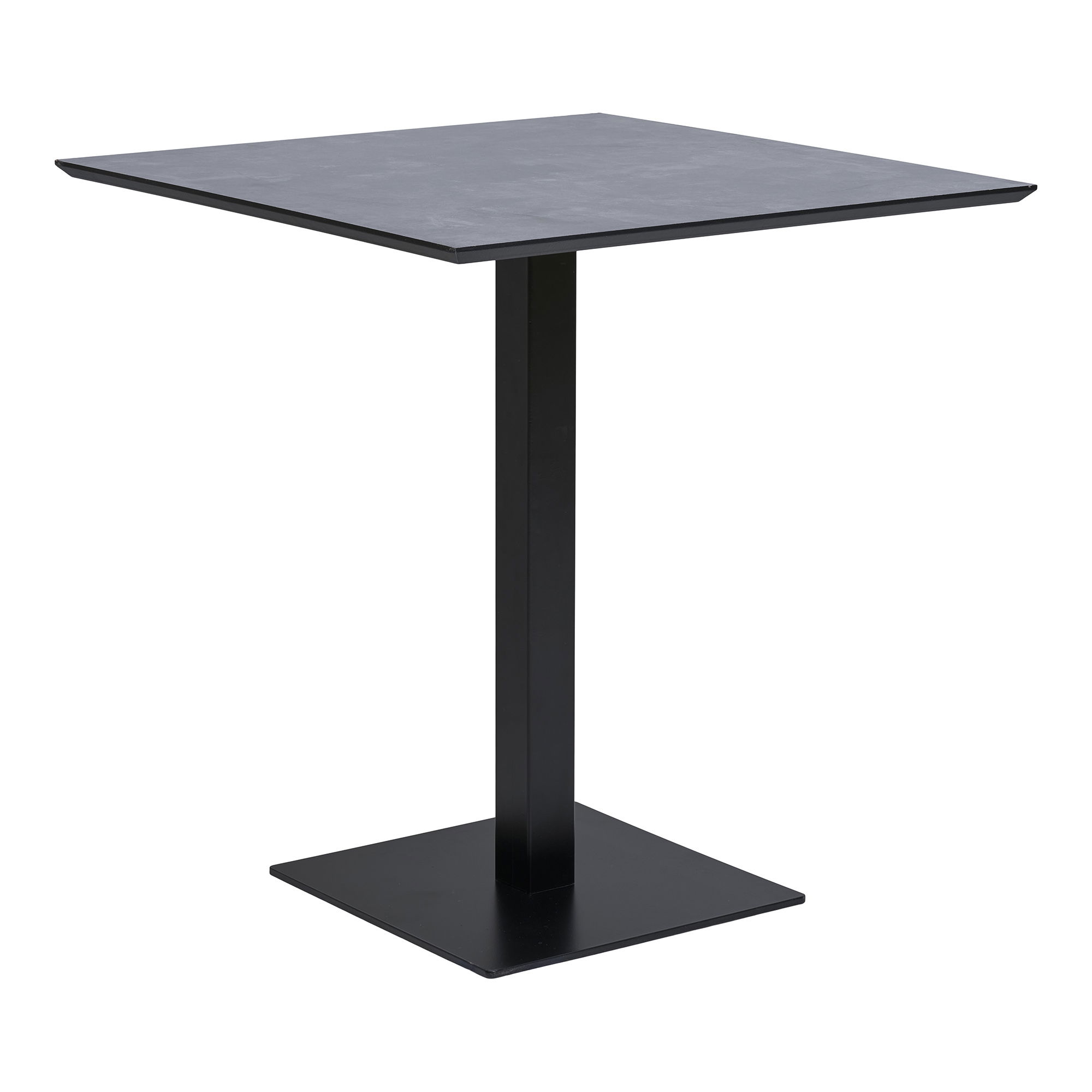 Stół na metalowej podstawie FANO kwadratowy - efekt ciemnego kamienia 70x70 cm