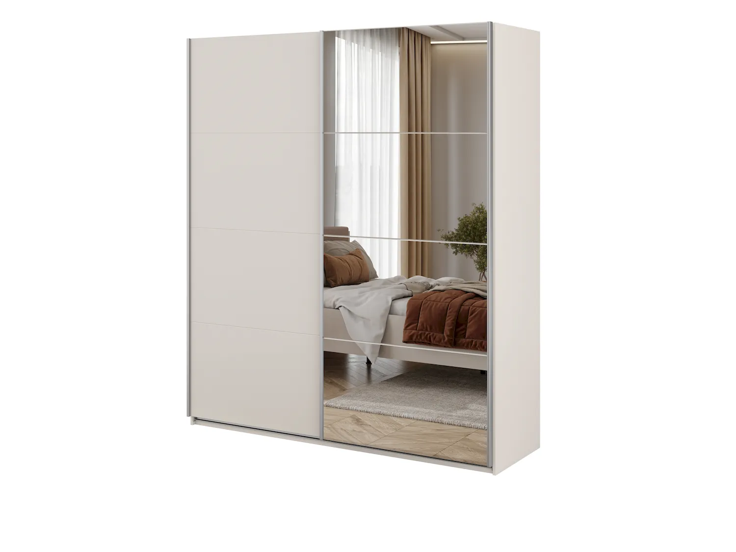 Szafa 2-drzwiowa z lustrami BETA - 180 cm kaszmir