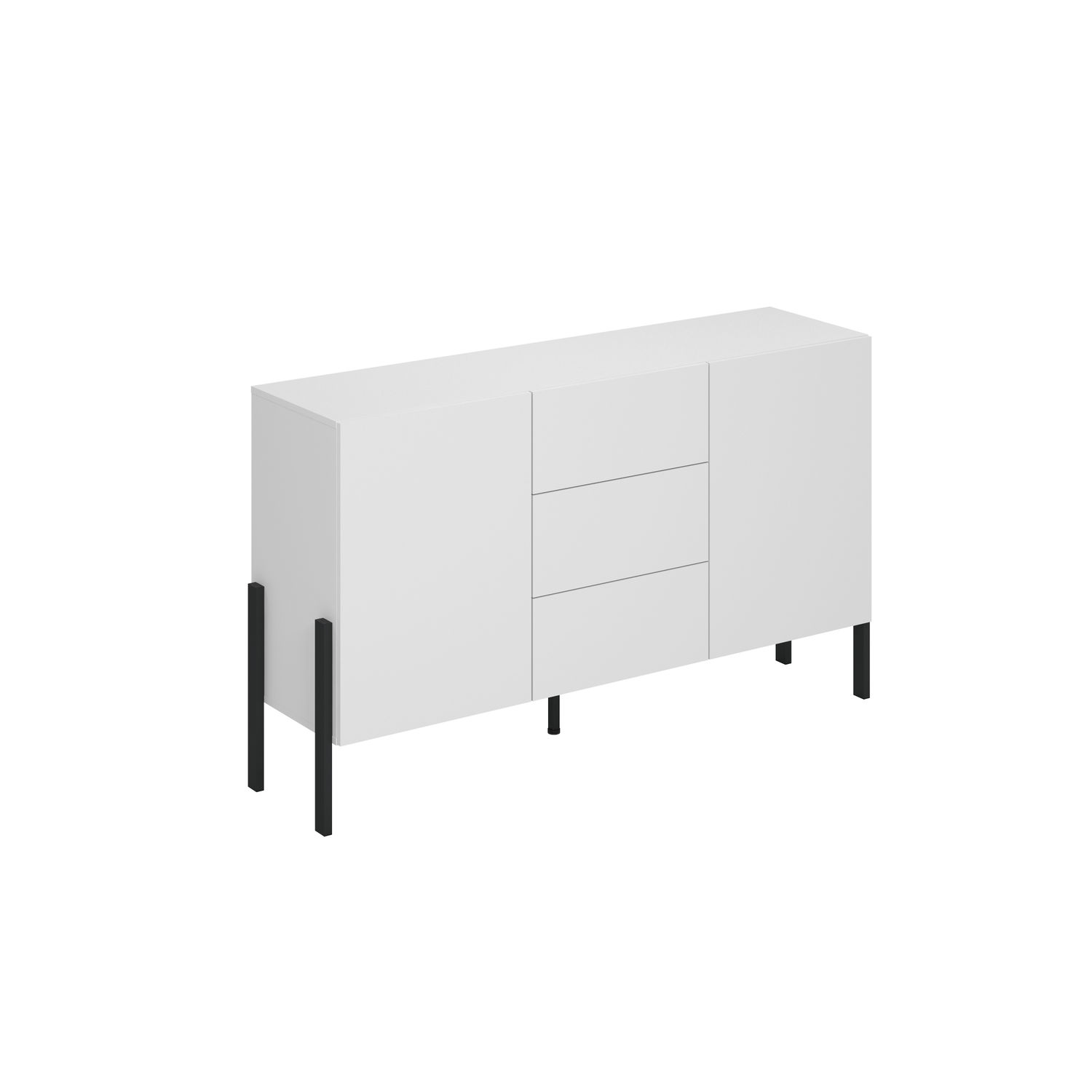 Komoda 2-drzwiowa z 3 szufladami JUKON 154 cm biały mat