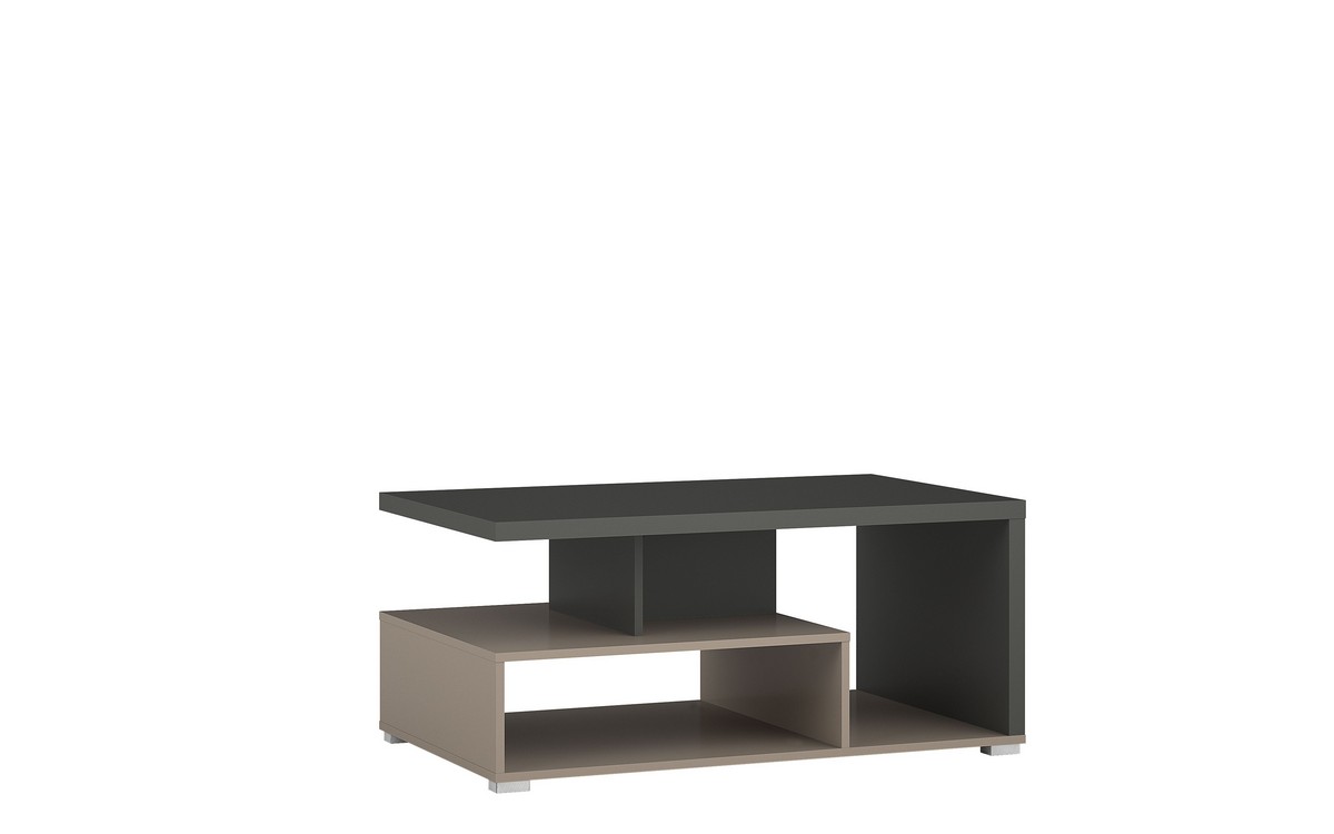 Stolik kawowy z półką SERIO 100x45 cappuccino/antracyt