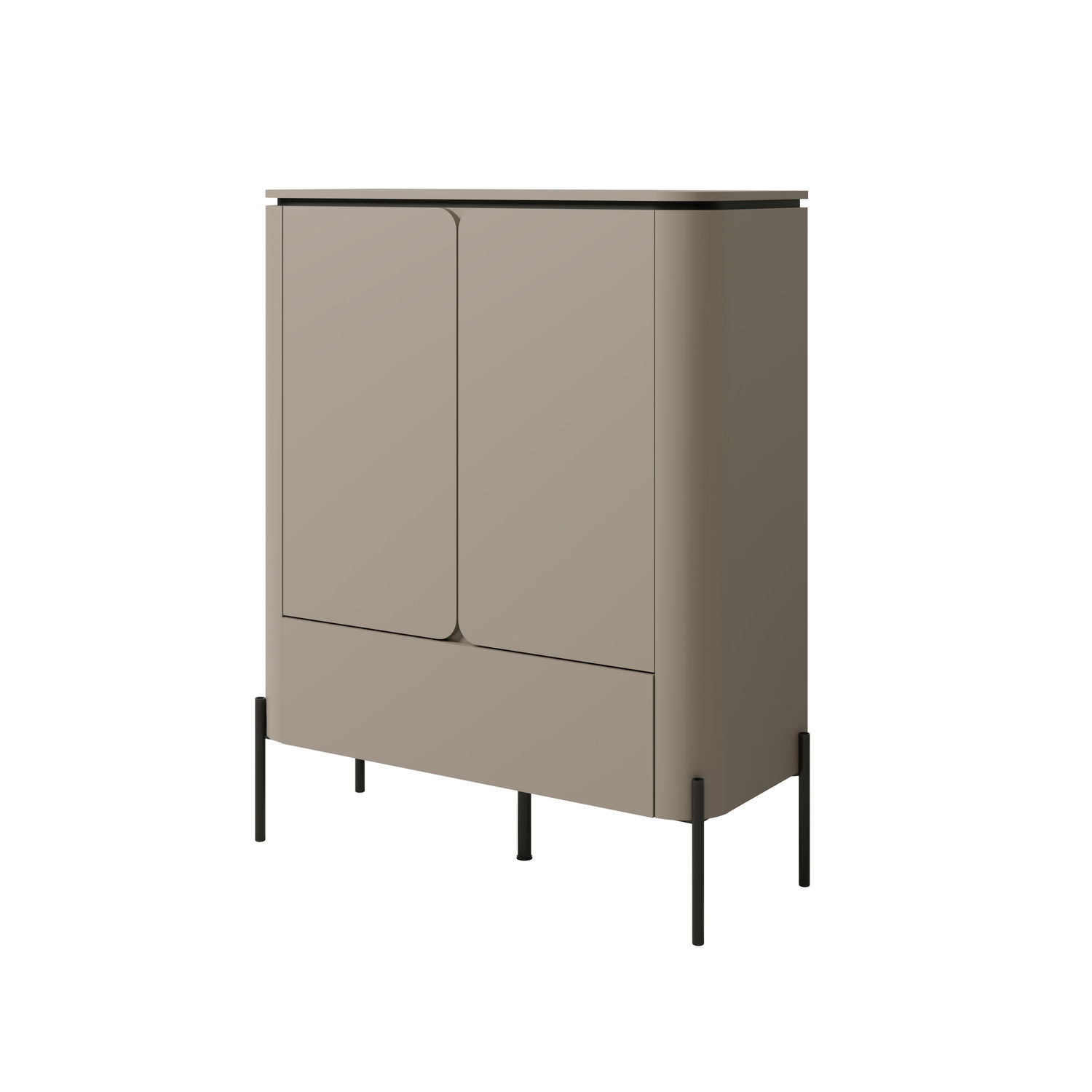 Komoda wysoka 2-dzwiowa z szufladą BELLO 98 cm kolor: congo czarny Komoda wysoka 2-dzwiowa z szufladą BELLO 98 cm kolor: congo czarny