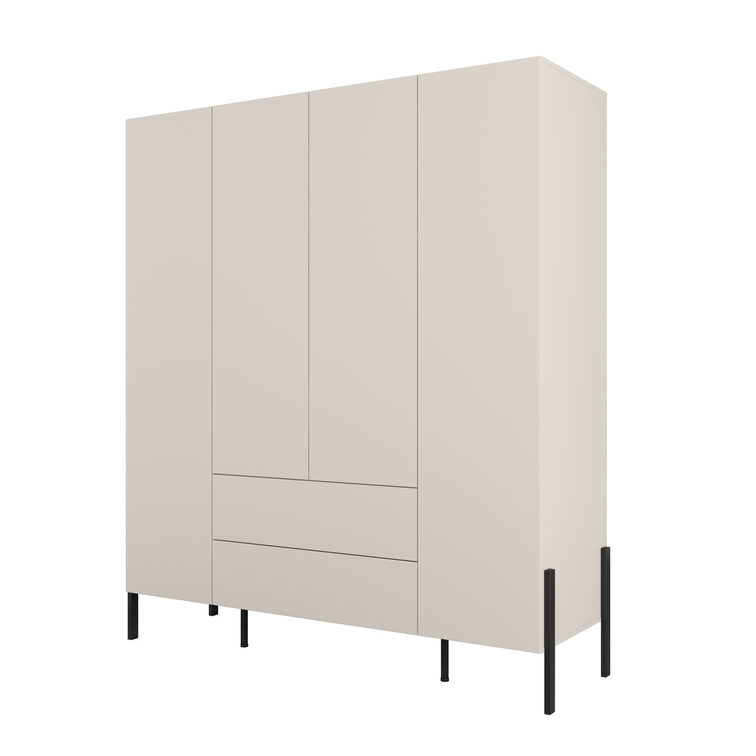 Szafa 4-drzwiowa z szufladami JUKON S 180x210 kaszmirowa
