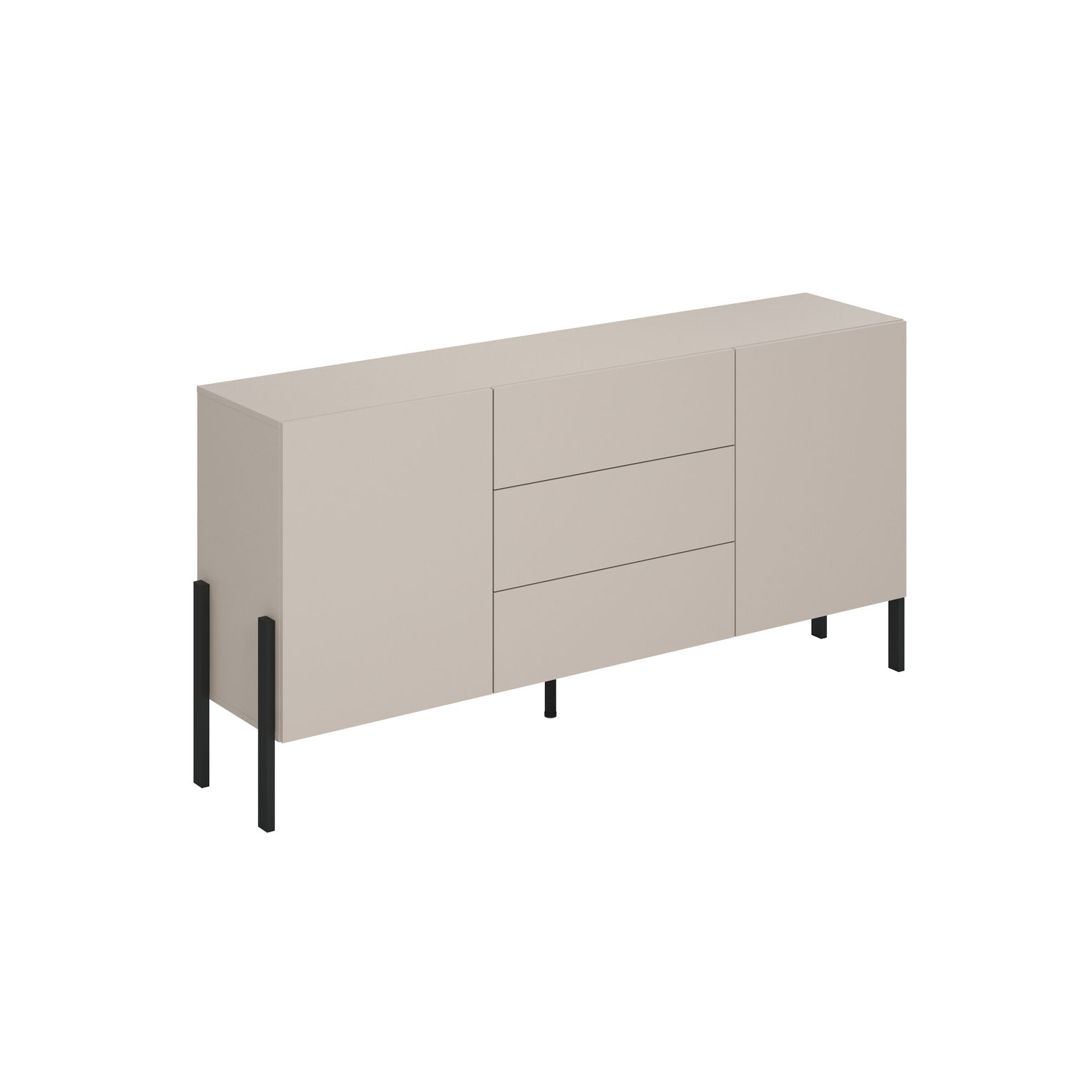 Komoda 2-drzwiowa z 3 szufladami JUKON 184 cm kaszmirowa