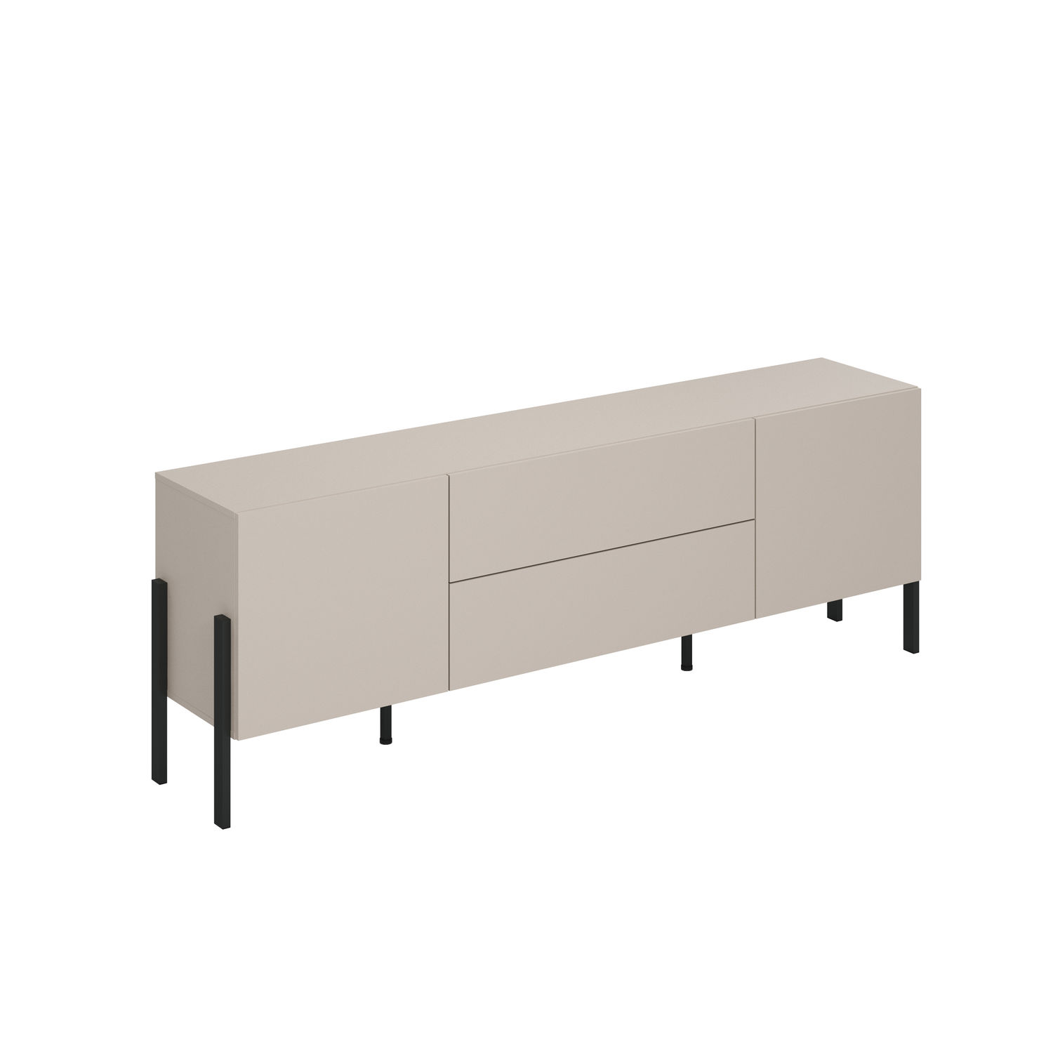 Szafka RTV 2-drzwiowa z 2 szufladami JUKON 204 cm kaszmirowa