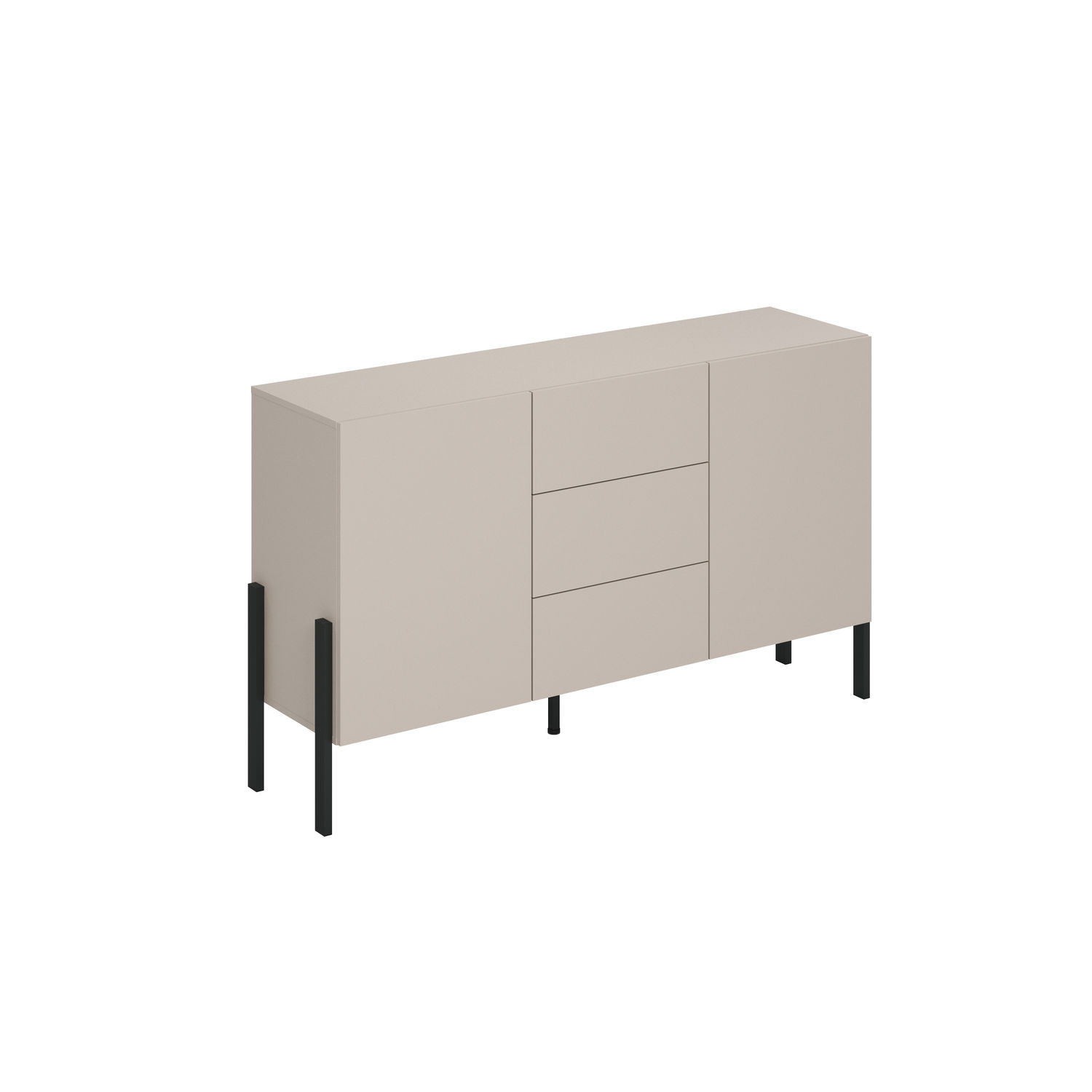 Komoda 2-drzwiowa z 3 szufladami JUKON 154 cm kaszmirowa