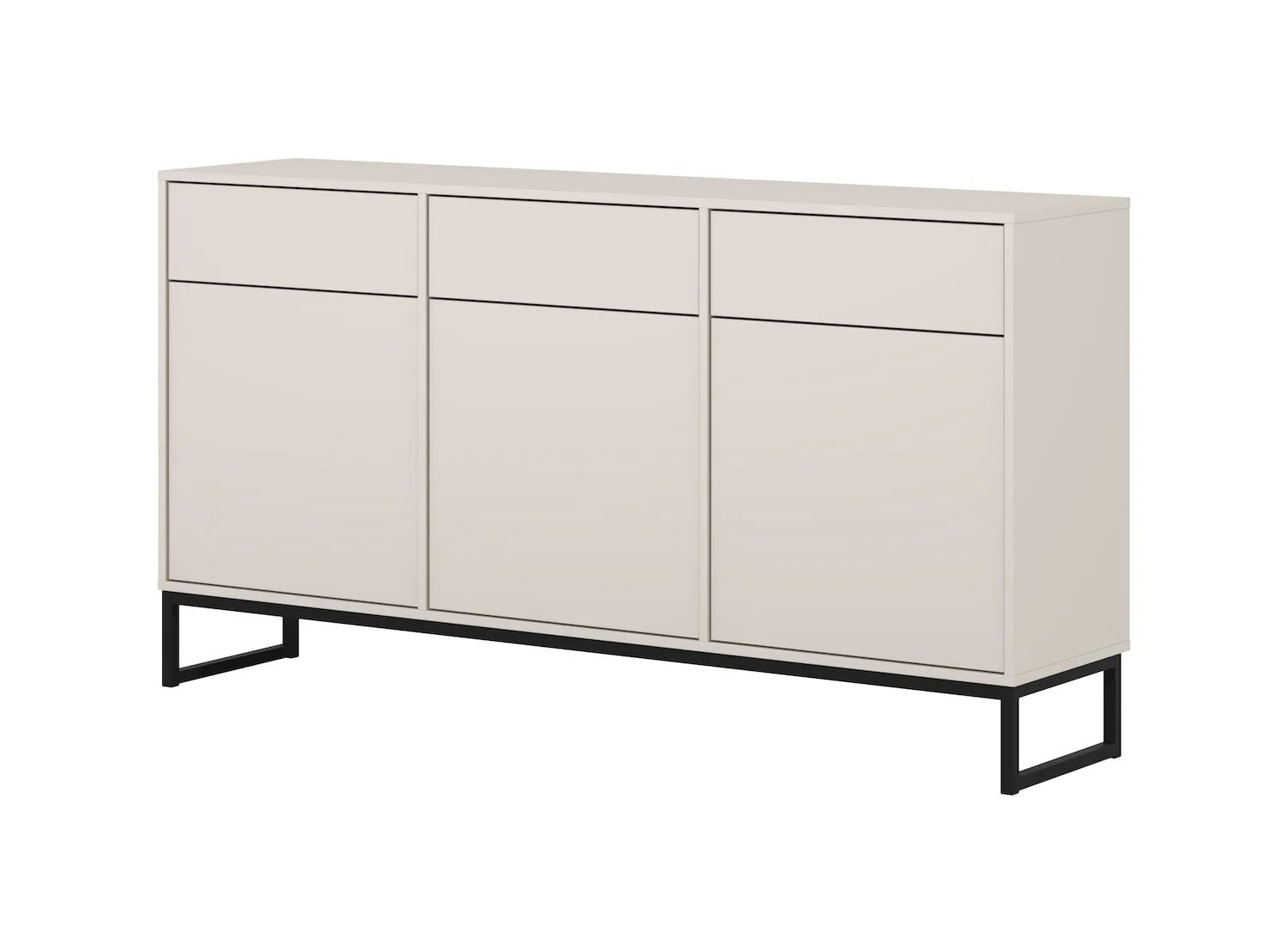Komoda 3-drzwiowa z 3 szufladami LOFT kaszmir