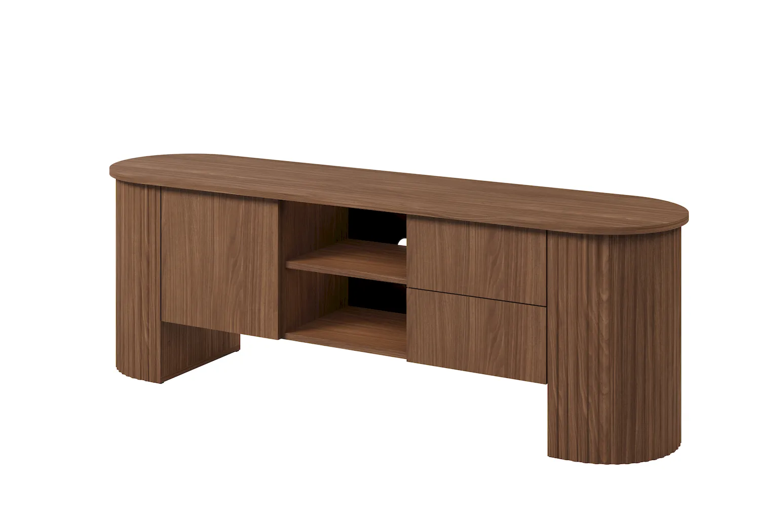 Szafka RTV 1-drzwiowa z 2 szufladami CAVO 180 cm Orzech Lincoln HELVETIA