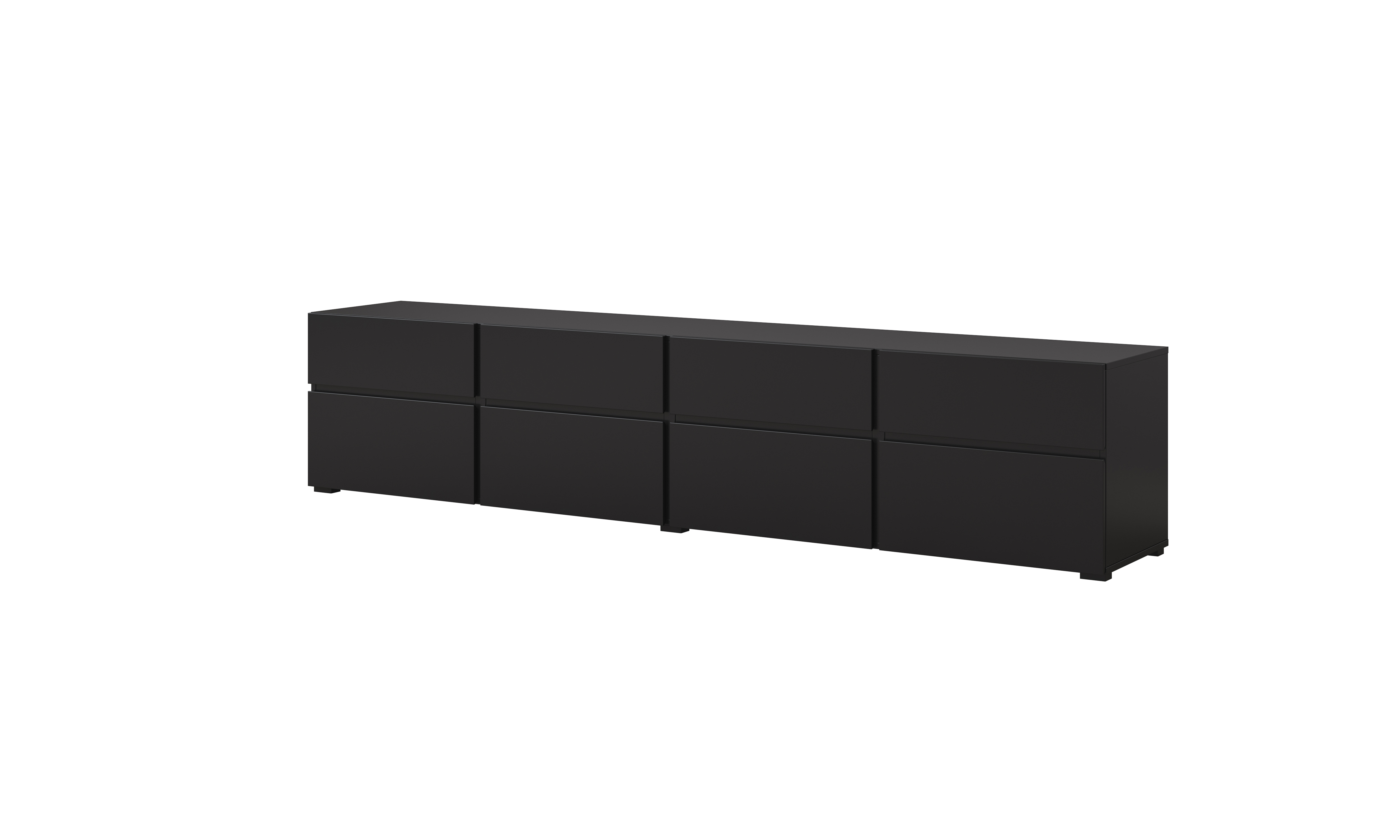 Szafka RTV 4-drzwiowa z 4 szufladami 225 cm CROSS 40 czarna