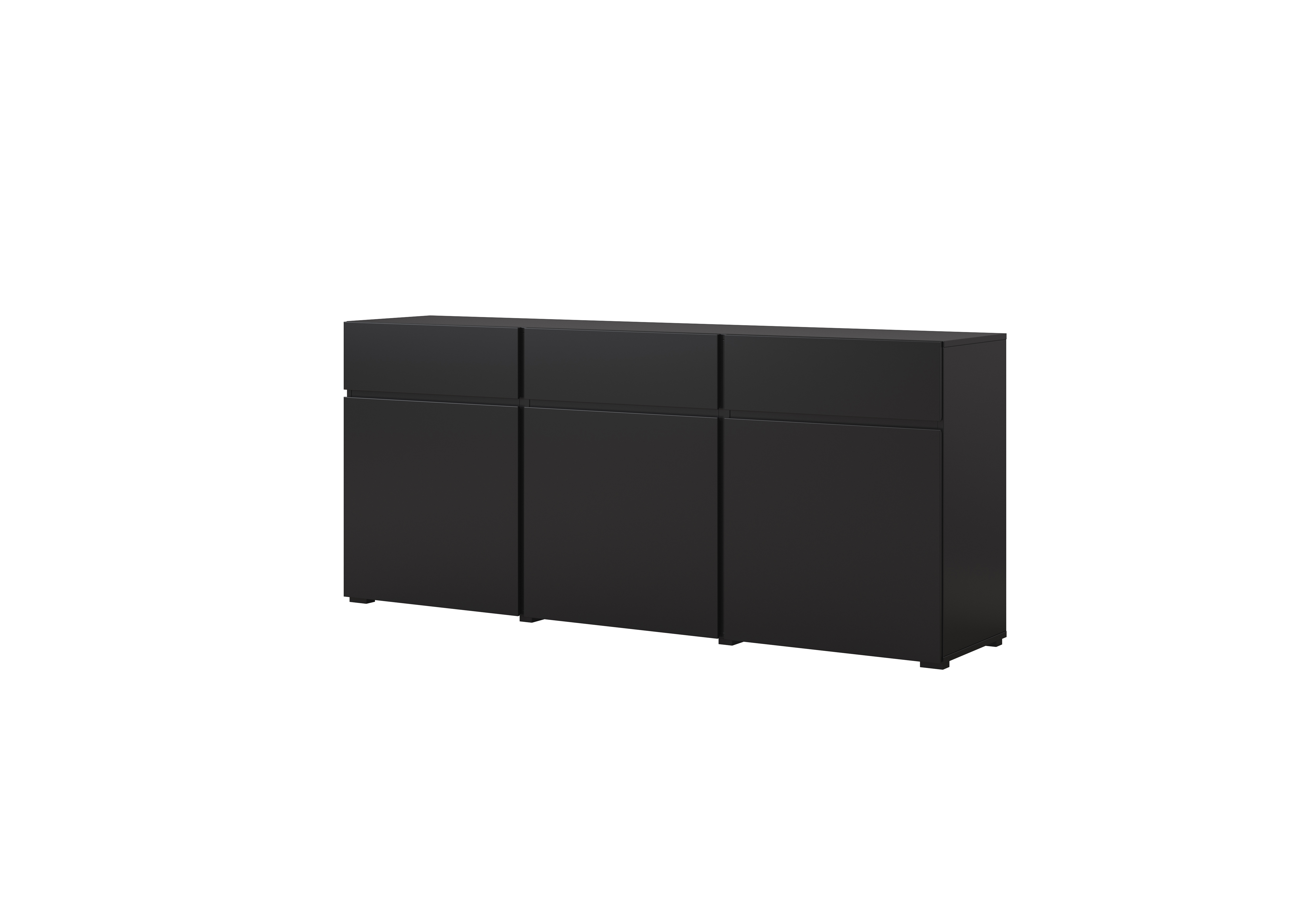 Komoda 3-drzwiowa z 3 szufladami CROSS 180 cm czarna