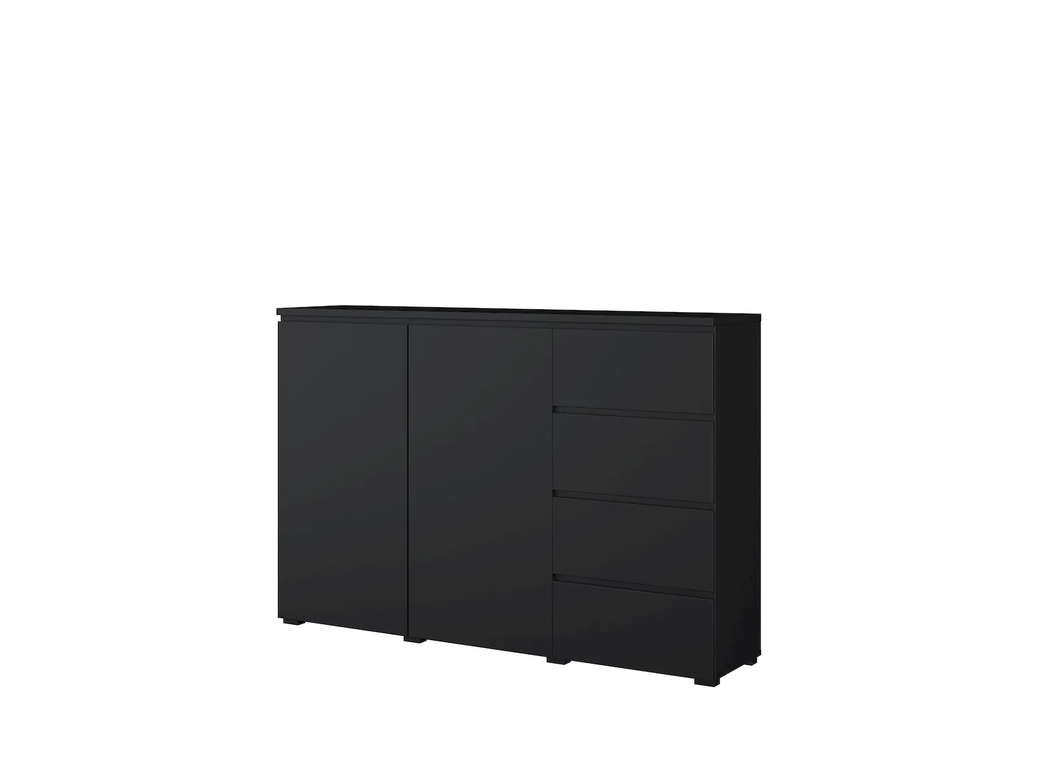 Komoda 2-drzwiowa z 4 szufladami MODO 150 cm czarny Onyx Komoda 2-drzwiowa z 4 szufladami MODO 150 cm czarny Onyx