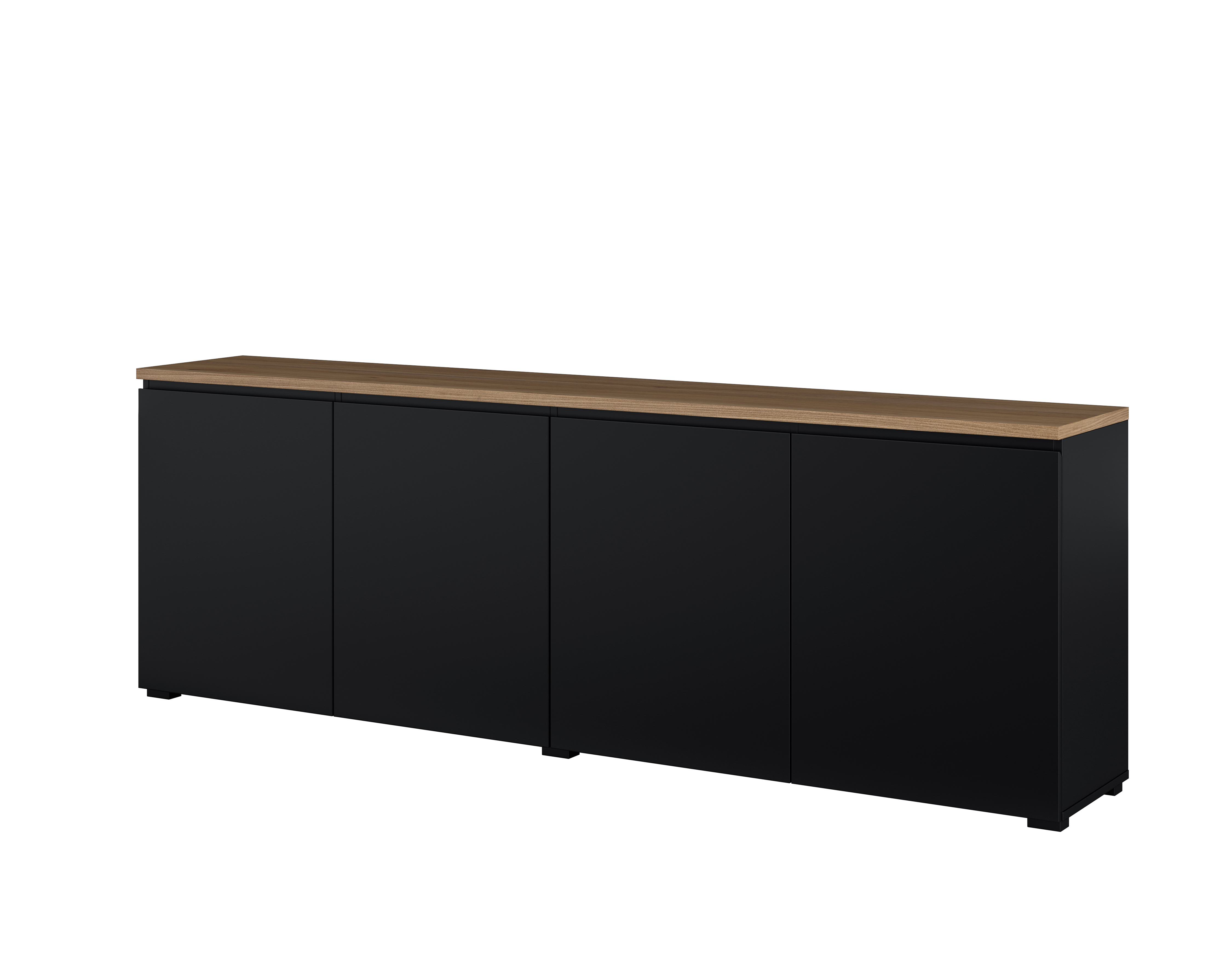 Komoda 4-drzwiowa 200 cm MODO 25 czarny onyx dąb mauvella
