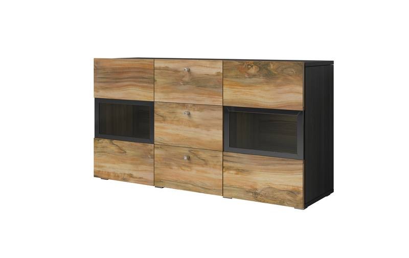Komoda 2-drzwiowa z szufladami BAROS 132x70x39 orzech satynowy