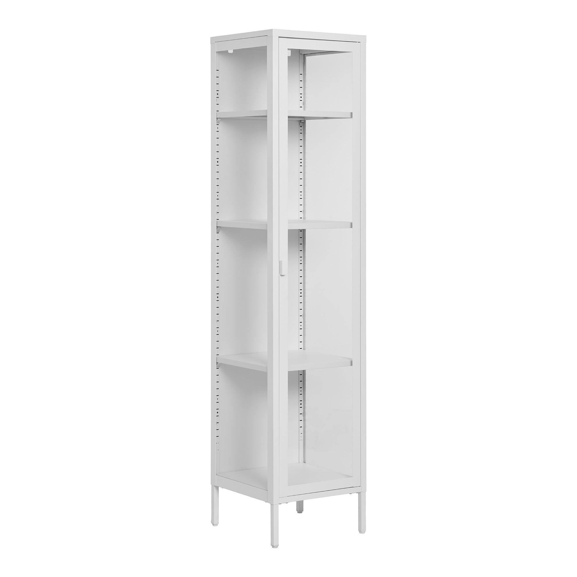 Witryna 1-drzwiowa szklane BRISBANE przeszklone boki 40x35x180 cm - biała Witryna 1-drzwiowa szklane BRISBANE przeszklone boki 40x35x180 cm - biała