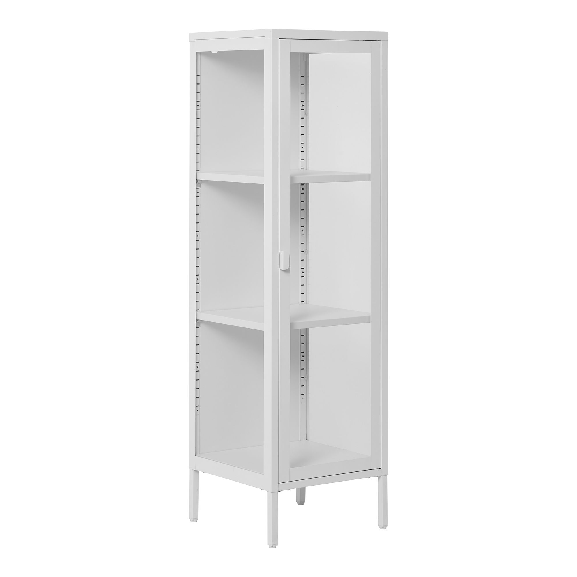 Witryna niska 1-drzwiowa BRISBANE przeszklone boki 40x35x140 cm - biała Witryna niska 1-drzwiowa BRISBANE przeszklone boki 40x35x140 cm - biała