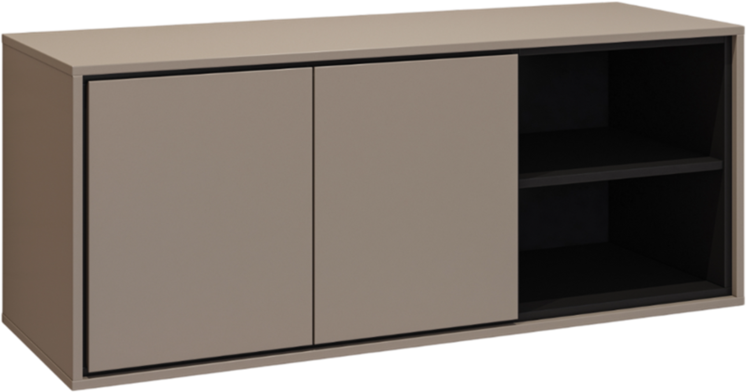 Szafka pod umywalkę IRVINE 2-drzwiowa z regałem 120cm - congo, czarny