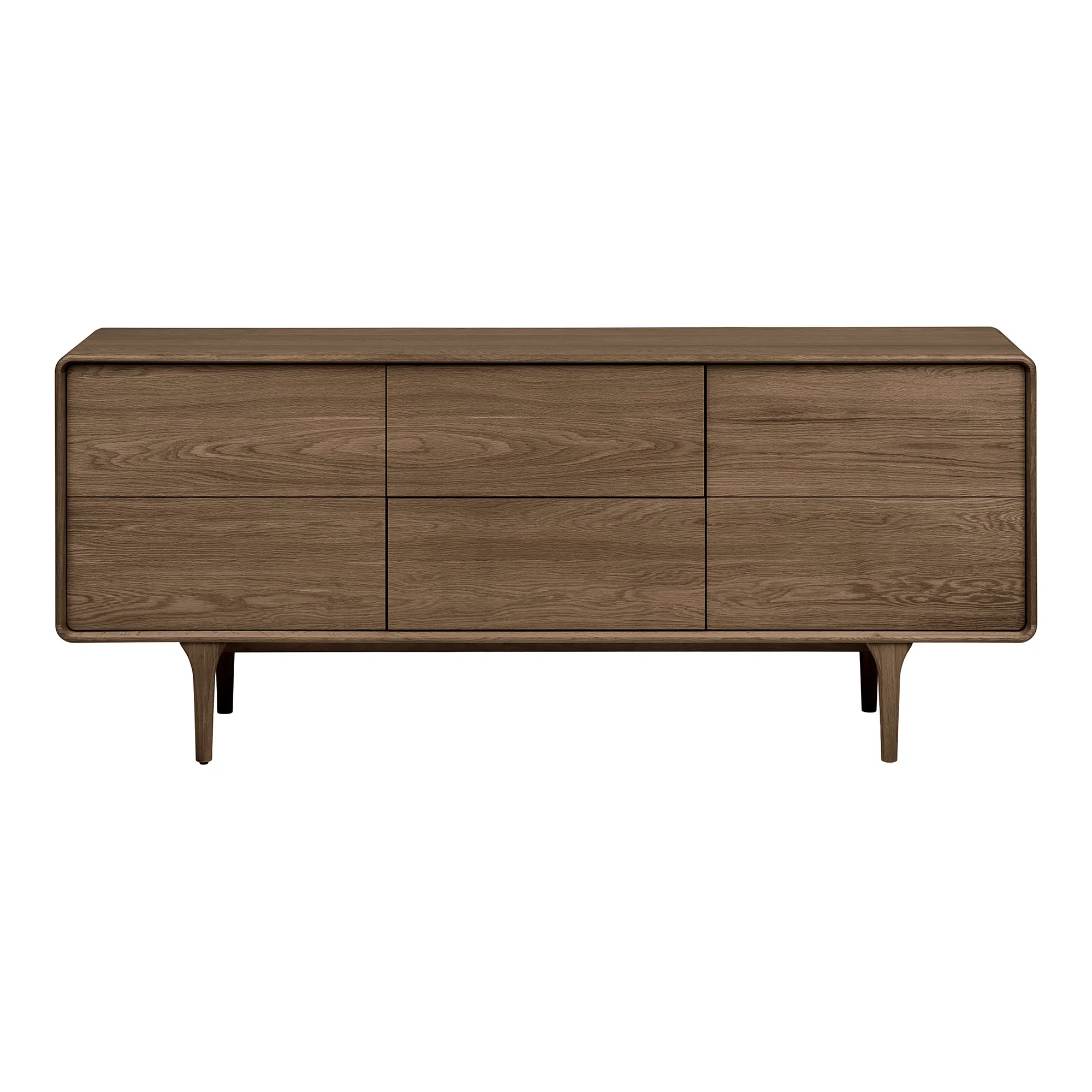 Komoda 2-drzwiowa DARWIN z 2 szufladami 180 cm drewno ciemnobrązowa