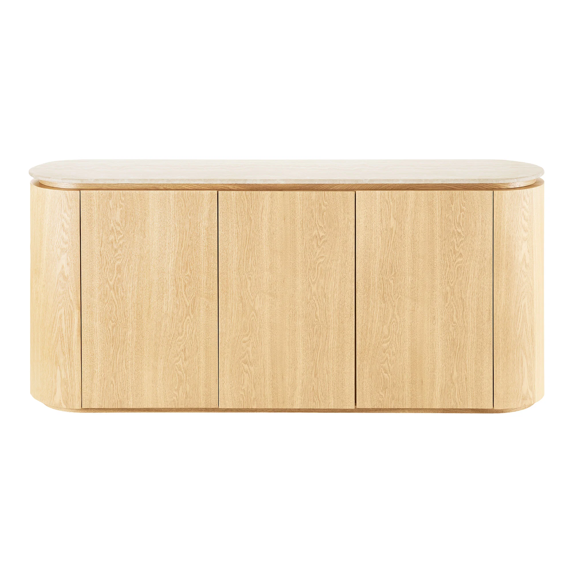 Komoda 3-drzwiowa LARVIK 180 cm drewno granit naturalny biały Komoda 3-drzwiowa LARVIK 180 cm drewno granit naturalny biały