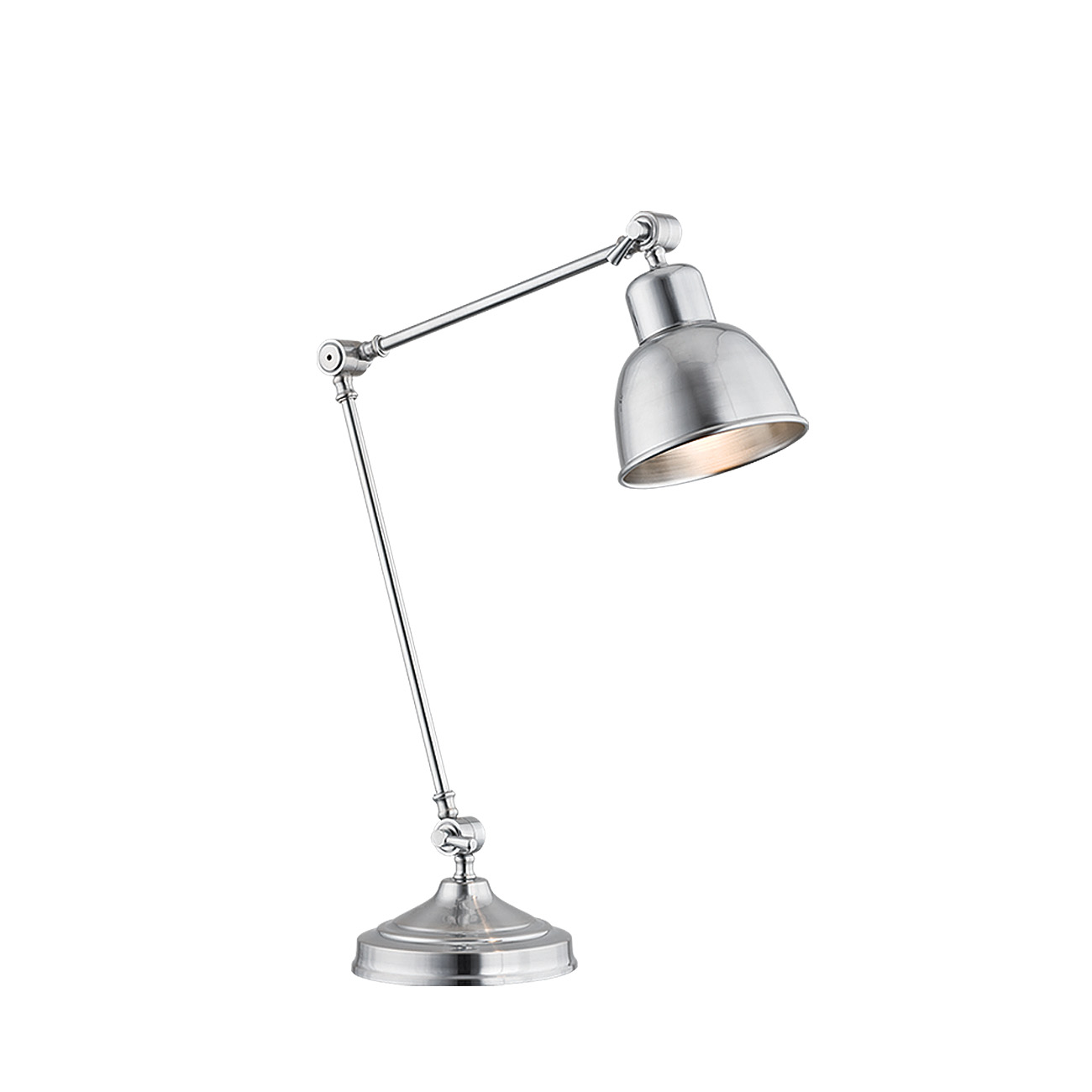 Lampa biurkowa EUFRAT metalowa chrom szczotkowany regulowana 45 cm Lampa biurkowa EUFRAT metalowa chrom szczotkowany regulowana 45 cm
