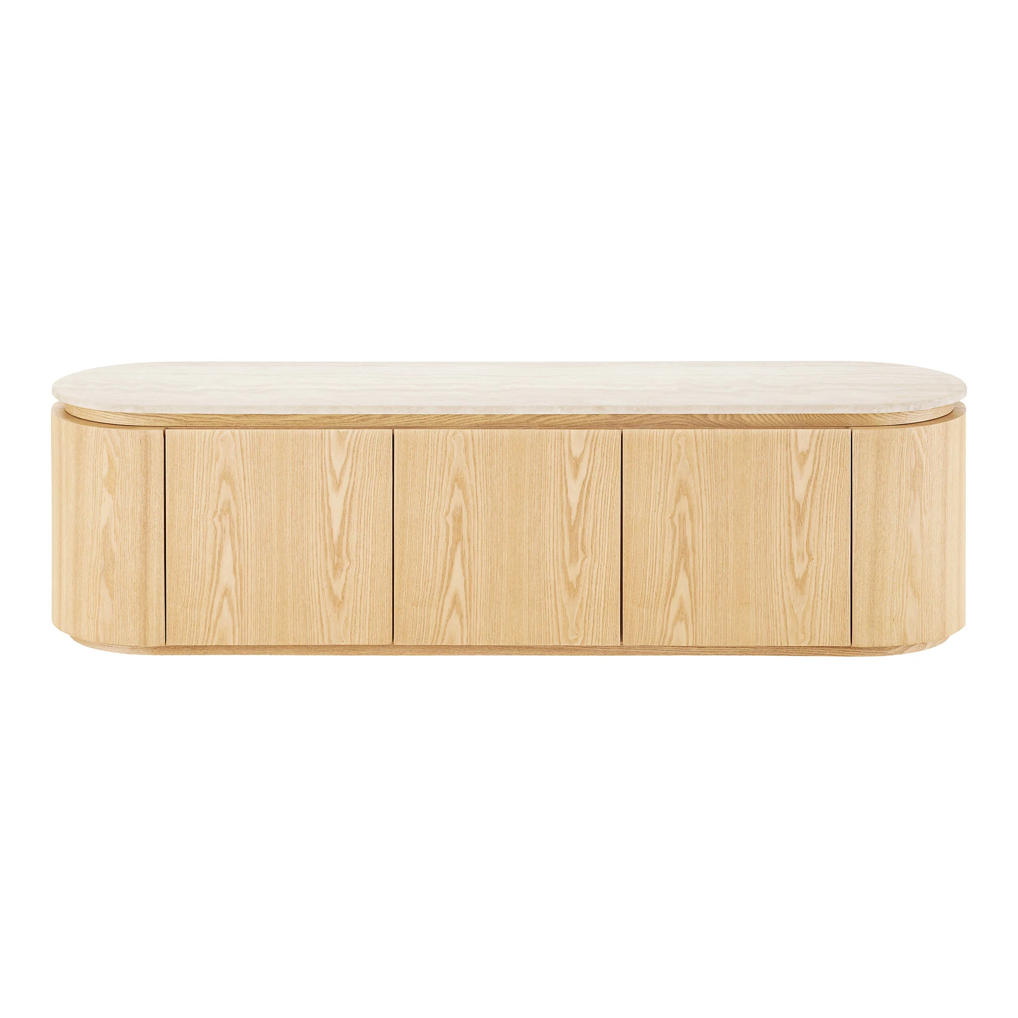 Szafka RTV LARVIK 160 cm drewno marmur naturalny biały Szafka RTV LARVIK 160 cm drewno marmur naturalny biały
