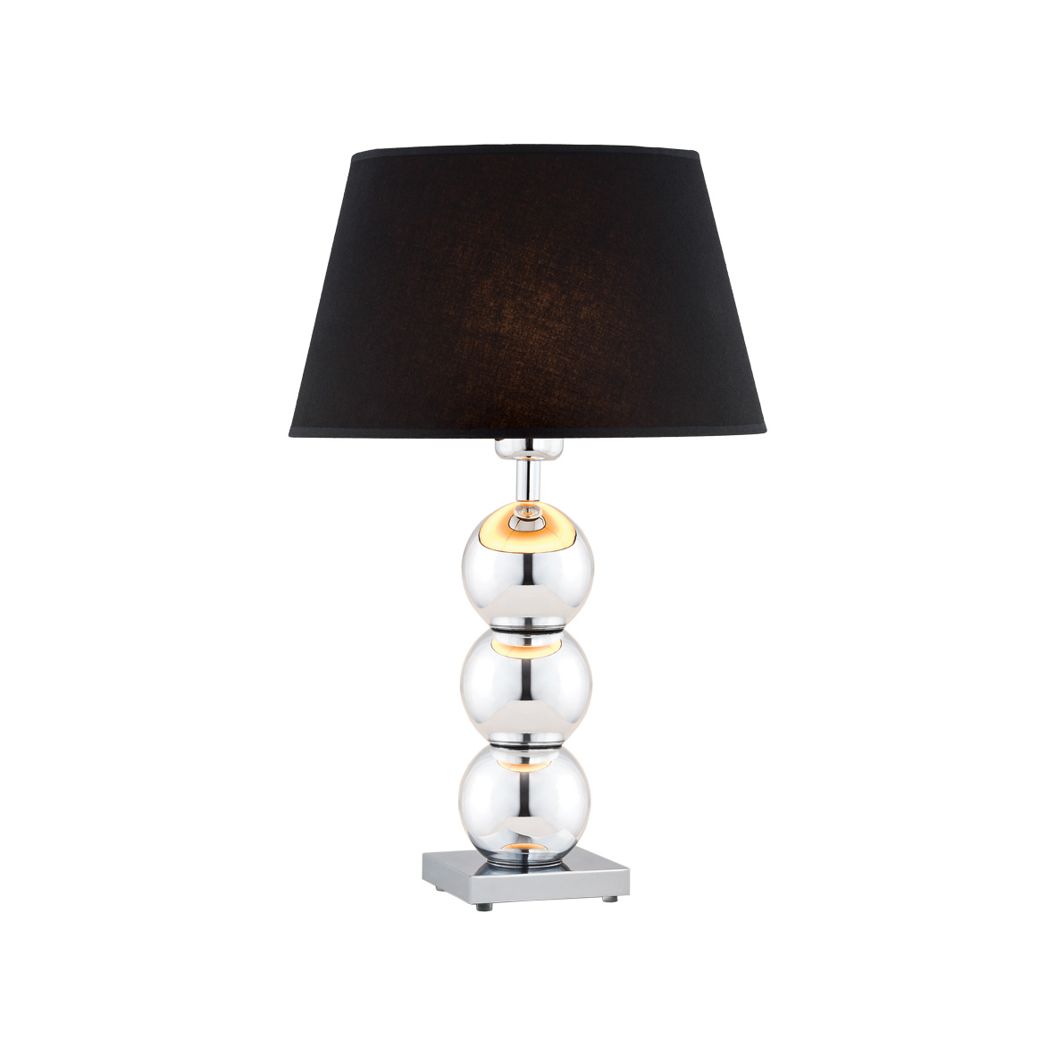 Lampa stołowa FUDŻI z czarnym abażurem na transparentnej podstawie 55cm