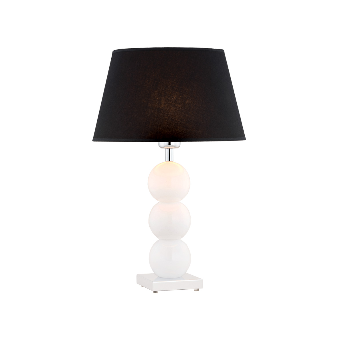 Lampa stołowa FUDŻI biała chromowana z czarnym abażurem 55x30cm