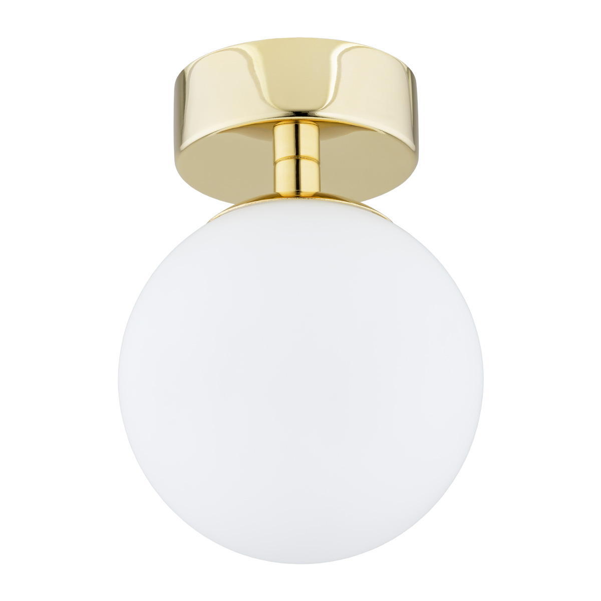 Lampa sufitowa plafon FLAVIO mosiądz, klosz opal mat